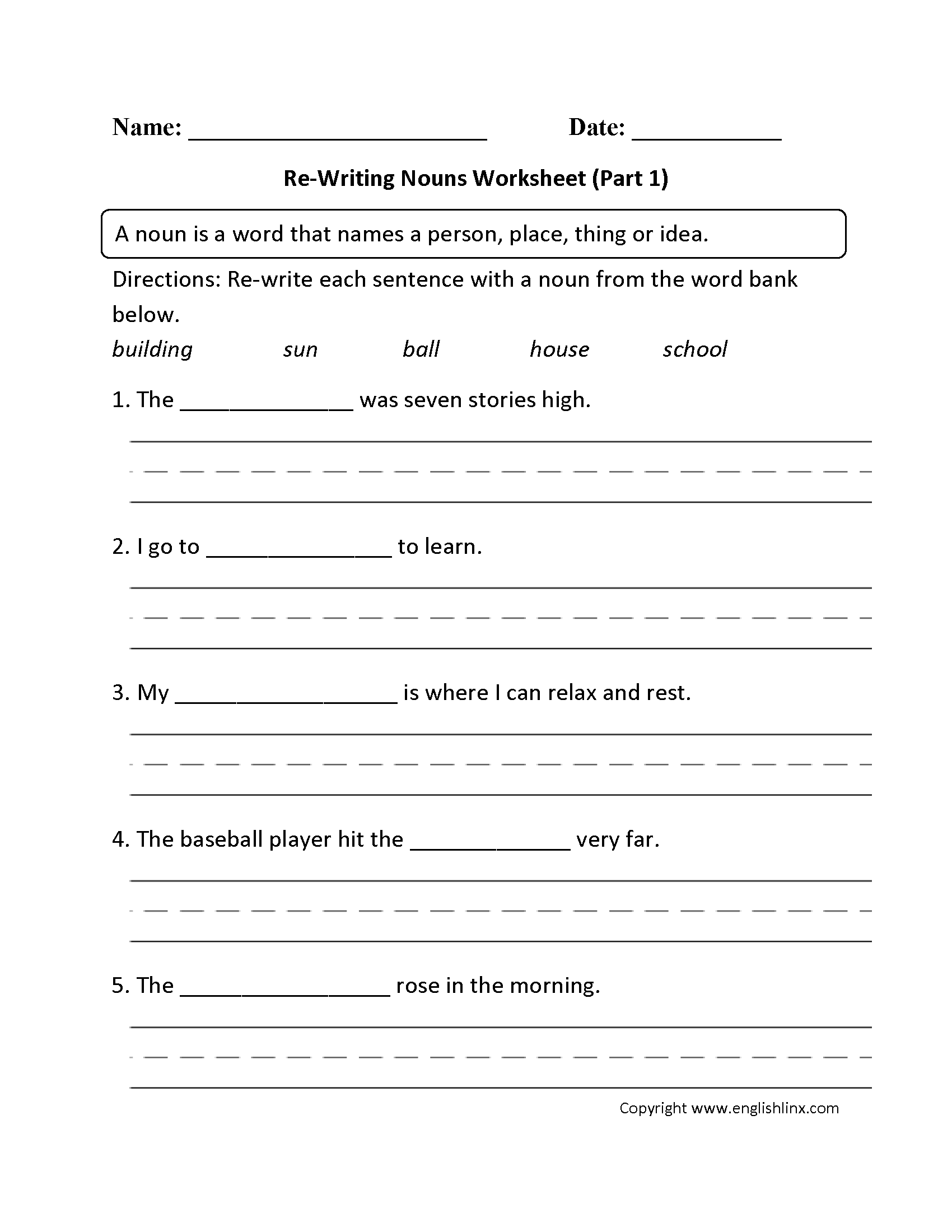 Nouns Worksheets Regular Nouns Worksheets Printable Plural Nouns Worksheets For Kids Tree Valley Academy
