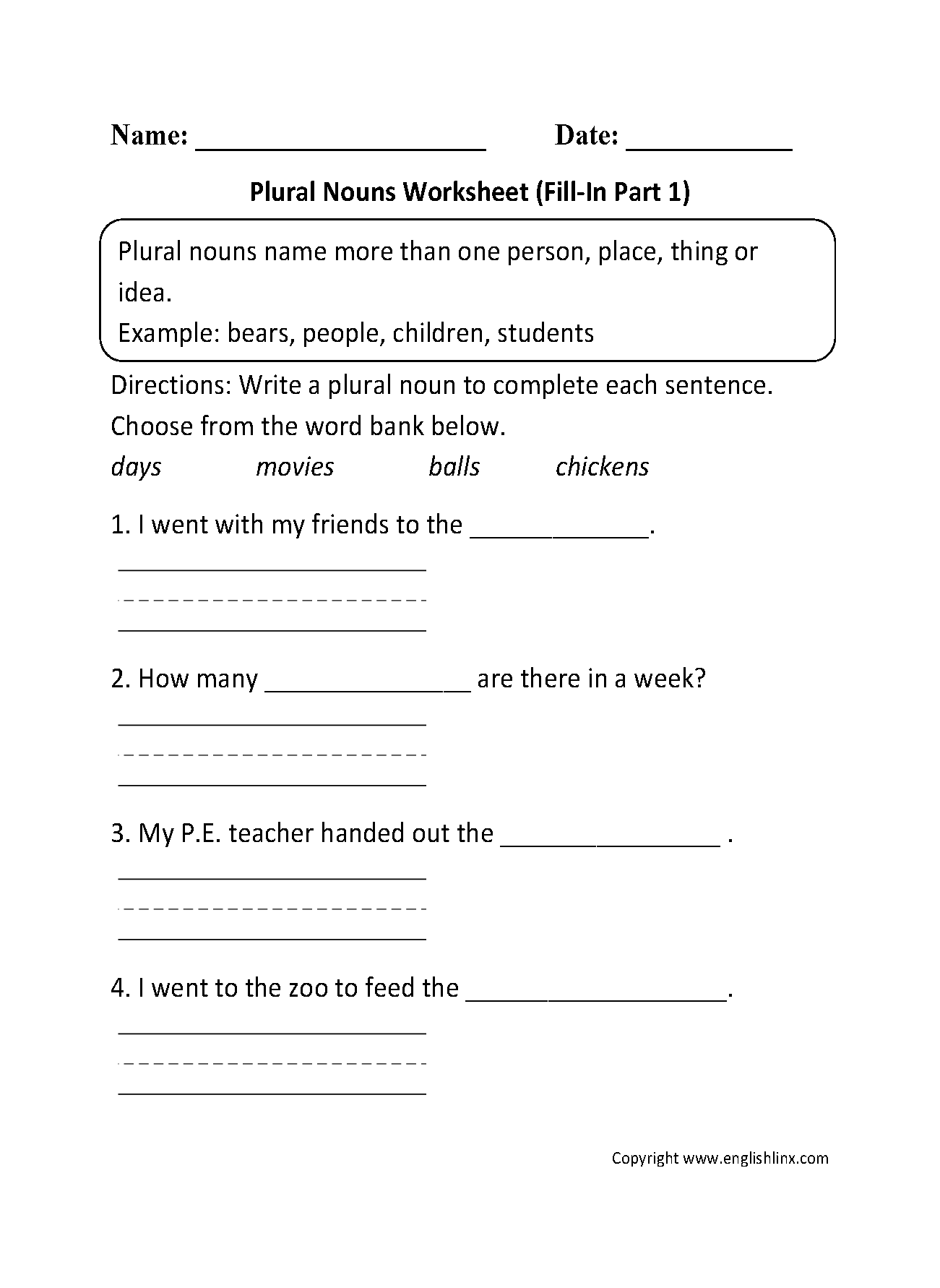 Nouns Worksheets Singular And Plural Nouns Worksheets Nouns Worksheets Singular And Plural Nouns Worksheets