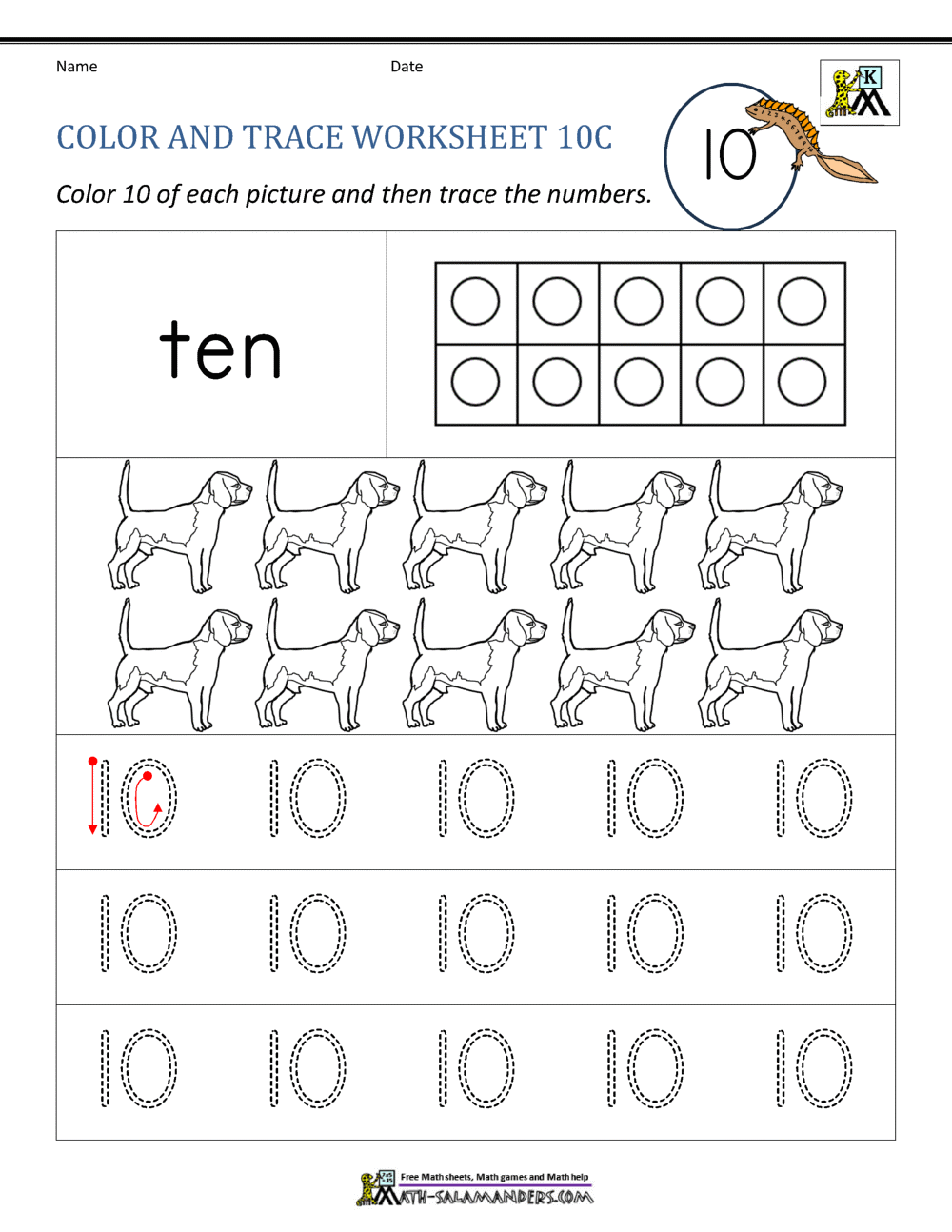 Number 10 Worksheets For Preschool Number 10 Worksheets For Preschool