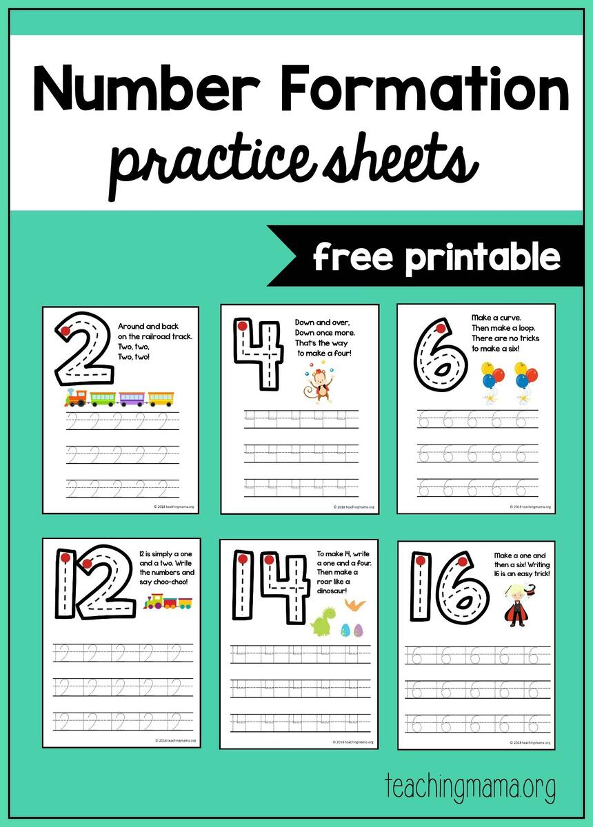 Number Formation Practice Sheets Tracing Numbers Free Printable Practice PDF Worksheets Free Printables Lettering SVG Files Tools Apps
