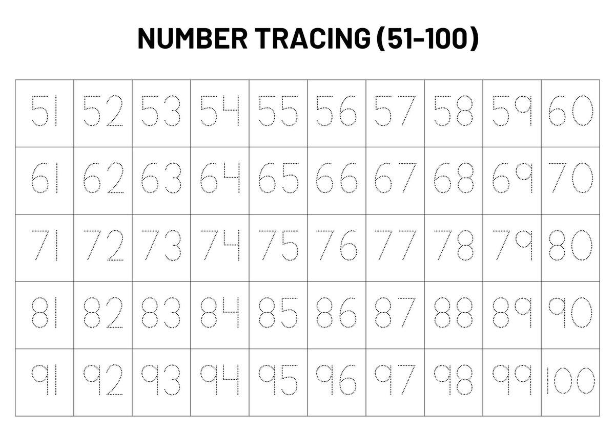 Numbers 1 100 Tracing Worksheet Handwriting Practice For Preschool Kindergarten Year 1 Digital Download Etsy Numbers 1 100 Tracing Worksheet Handwriting Practice For Preschool Kindergarten Year 1 Digital Download Etsy