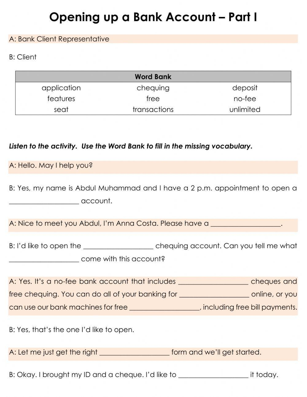 Opening Up A Bank Account Worksheet Worksheets Library Printable Checkbook Register Financial Tracker PDF Etsy