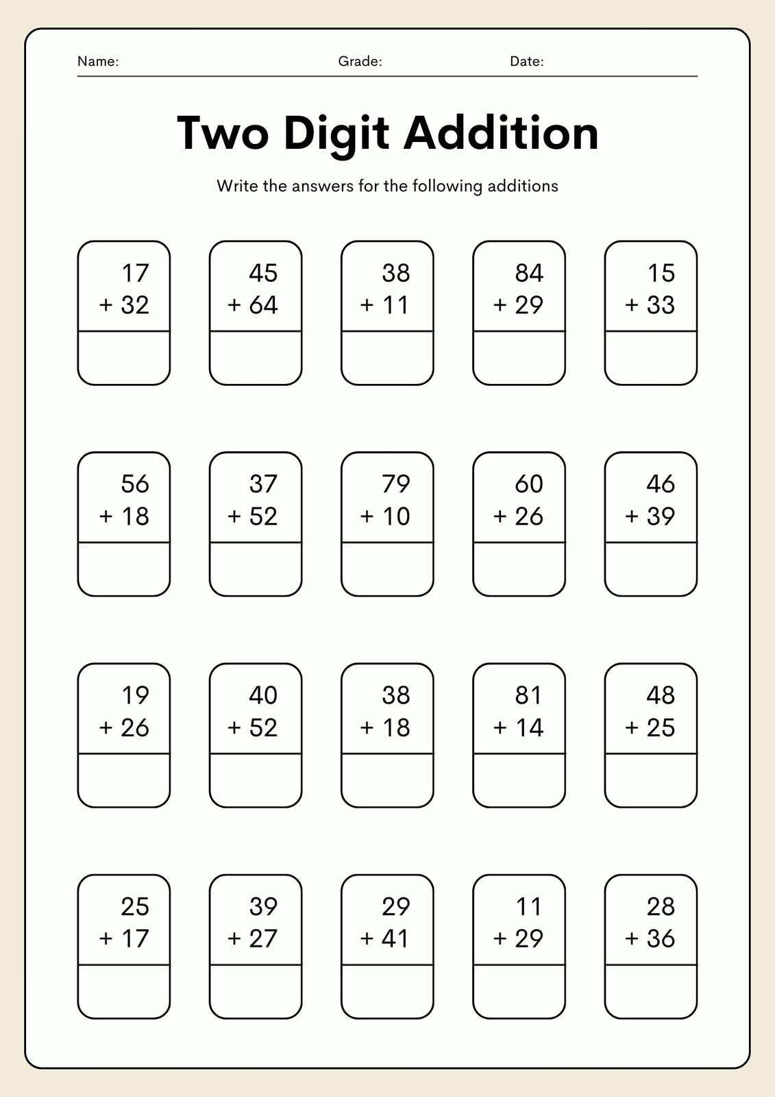 Page 4 Free To Print And Edit Addition Worksheet Templates Canva Page 4 Free To Print And Edit Addition Worksheet Templates Canva