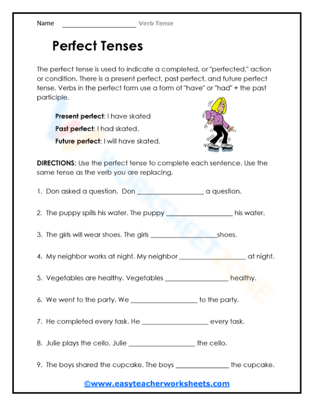 Free Perfect Tense Worksheet Download Free Perfect Tense Worksheet Png Images Free Worksheets On Clipart Library