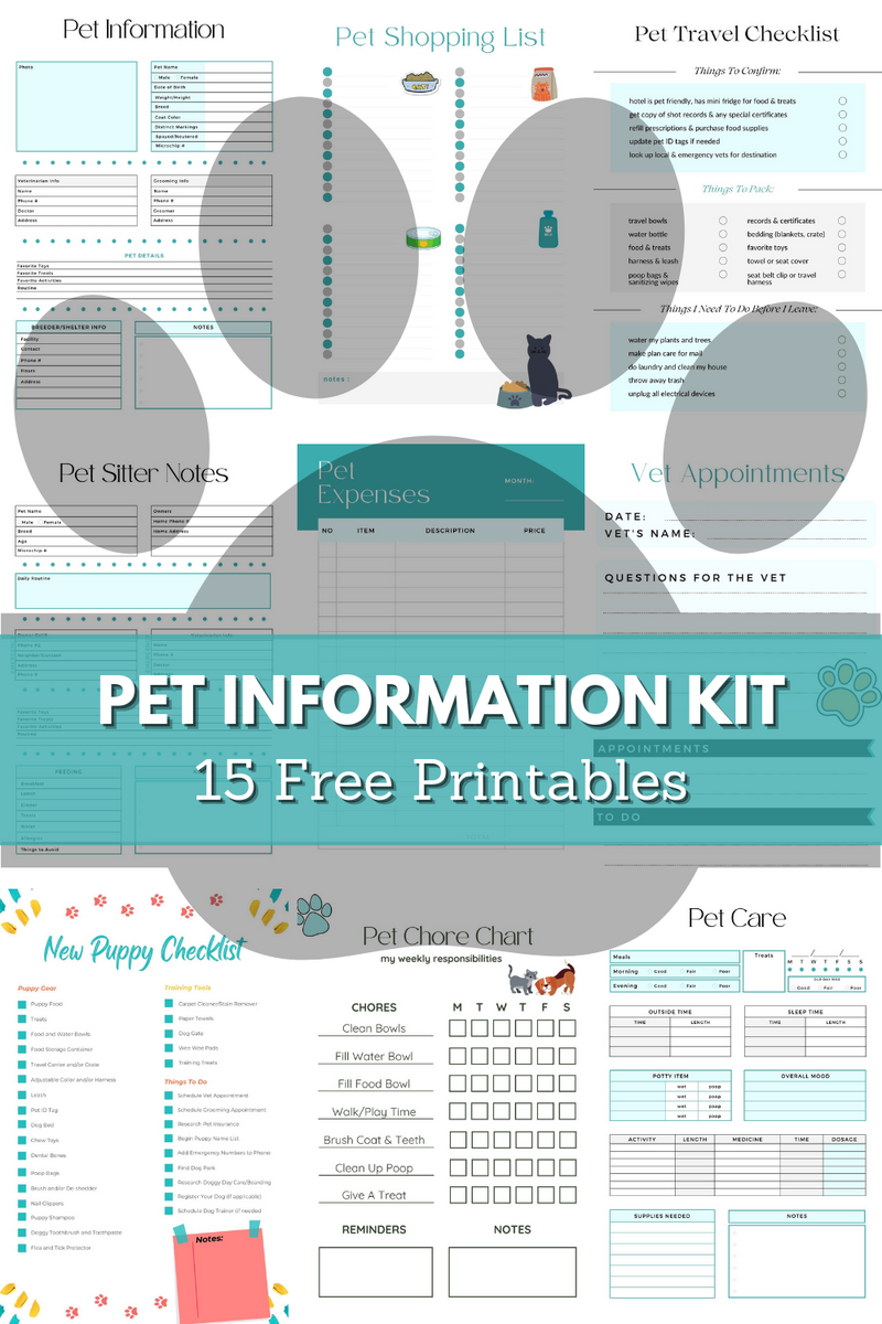 Pet Information Kit Free Pet Printables For Your Family Adore Them Parenting