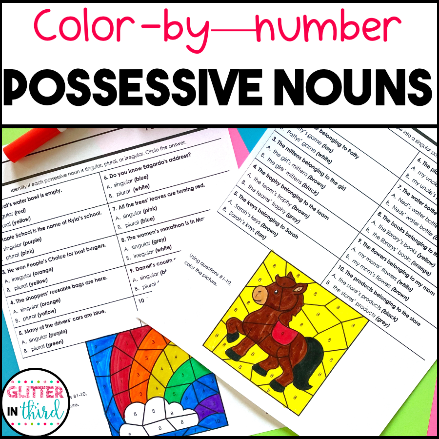 Common Proper And Possessive Nouns Grammar Coloring Activity Worksheet K 5 Teachers Students Language Arts Grammar Classful
