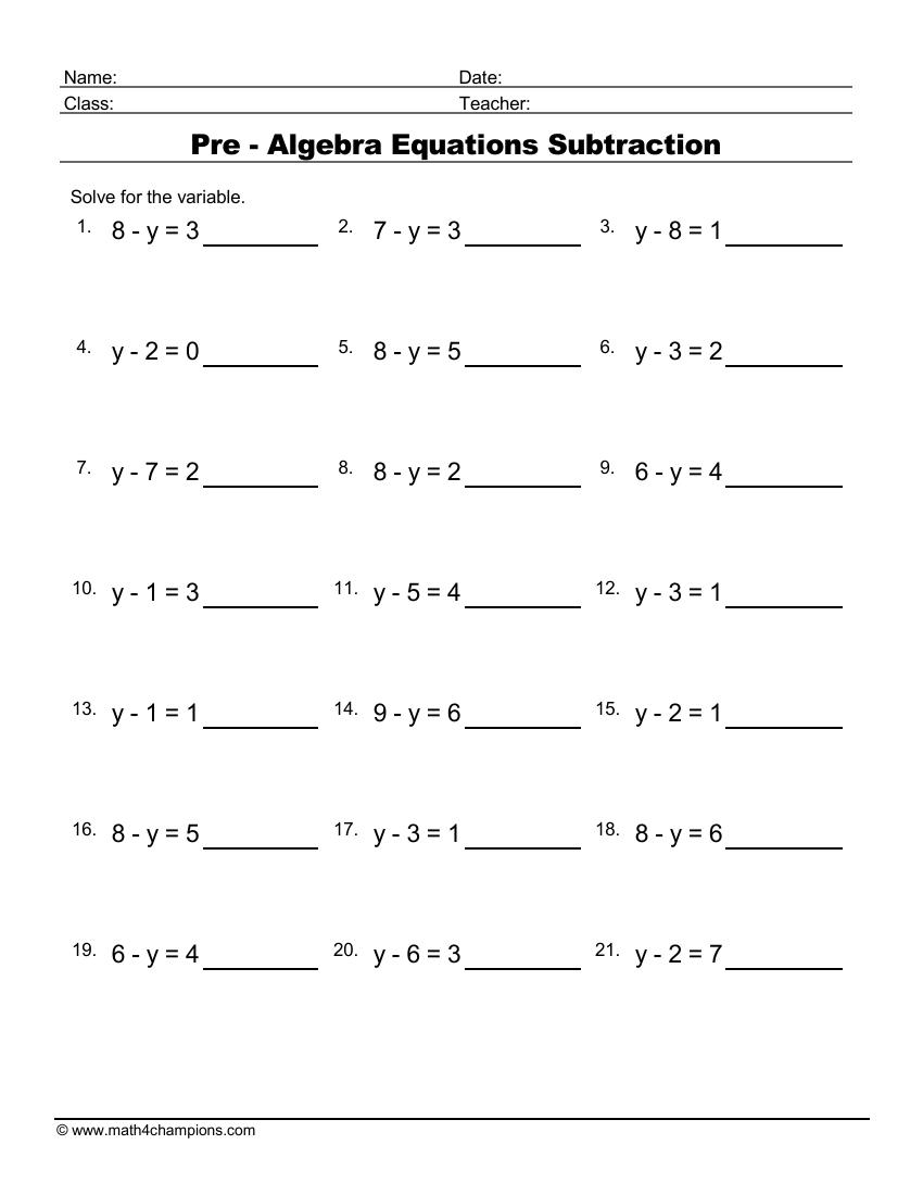 Pre Algebra Practice Worksheet Worksheets Worksheets Worksheets Library