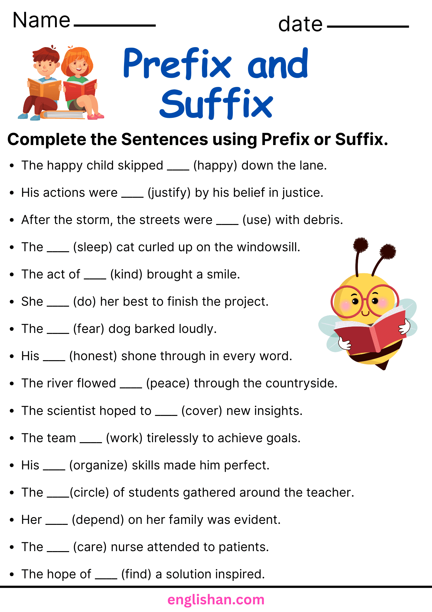 Prefix And Suffix Worksheets And Exercises Englishan Prefix And Suffix Worksheets And Exercises Englishan