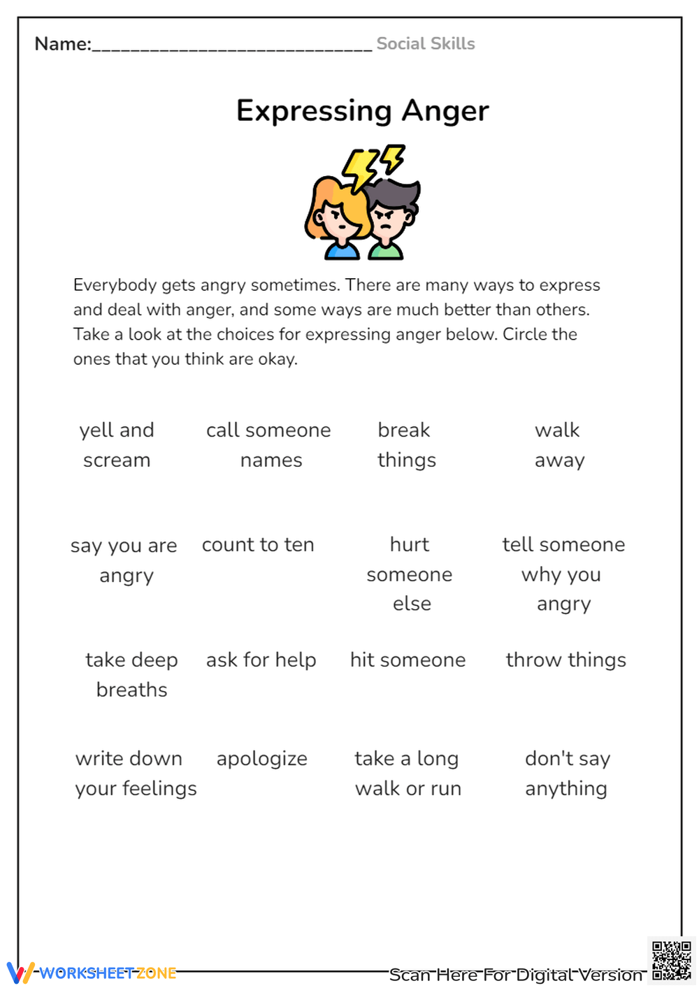 Printable 1st Grade Emotions Worksheets Download