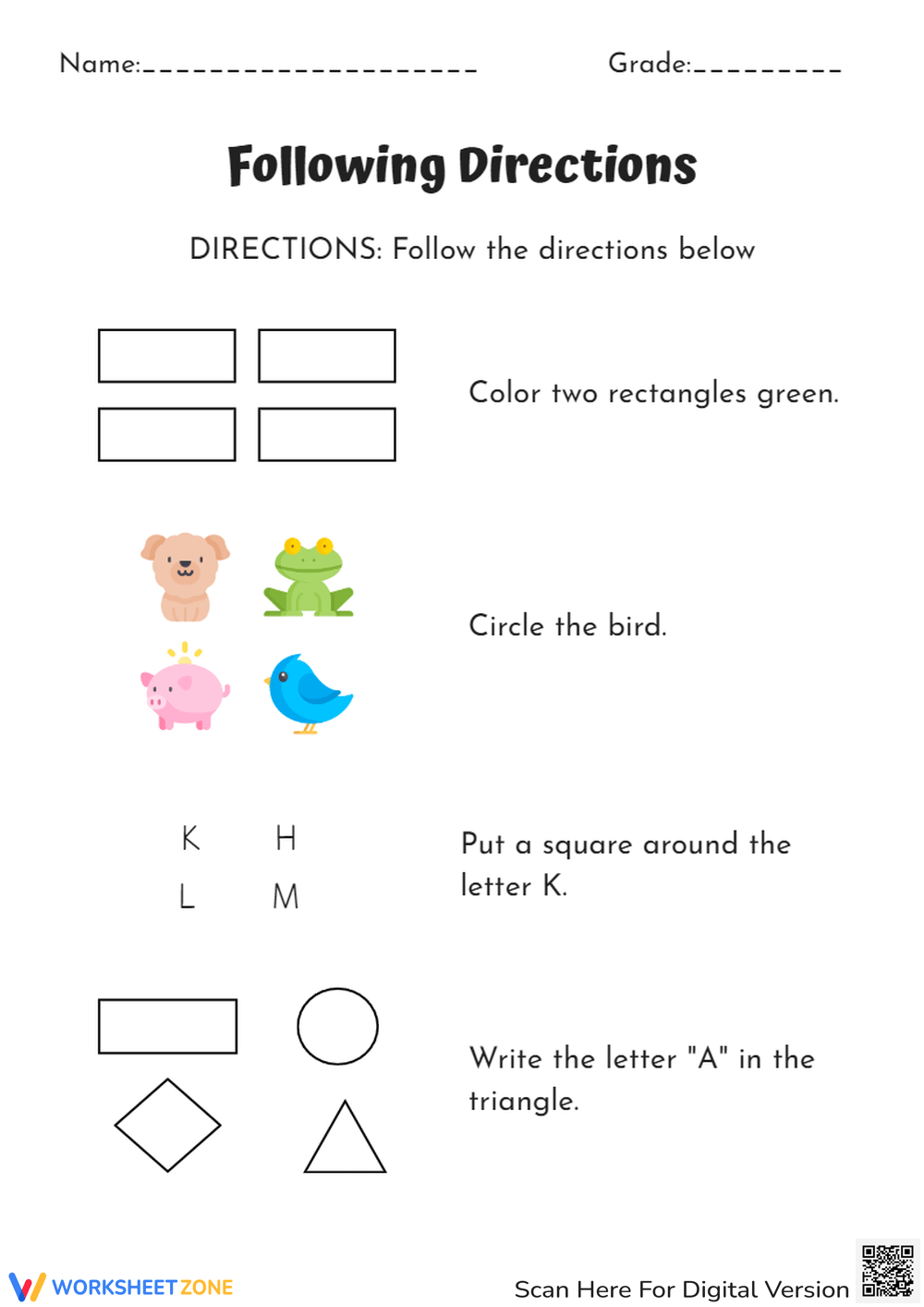 Printable 1st Grade Following Directions Worksheets Download Printable 1st Grade Following Directions Worksheets Download