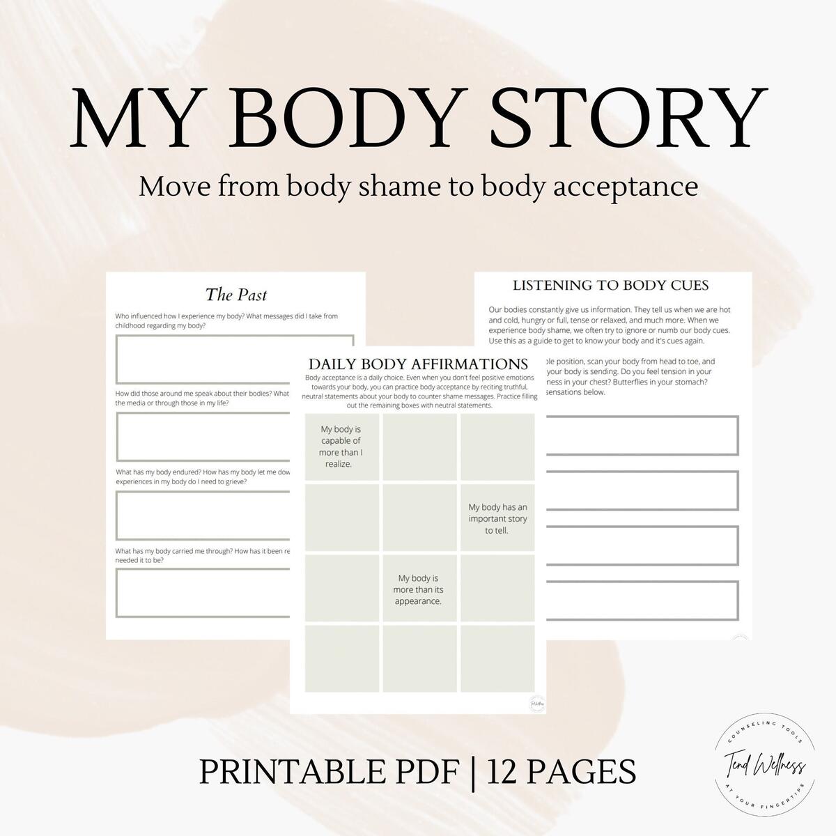 Body Image Workbook Body Positive Worksheets Body Acceptance Healing Journal Therapy Worksheet Mental Health Self Love Self Care Etsy
