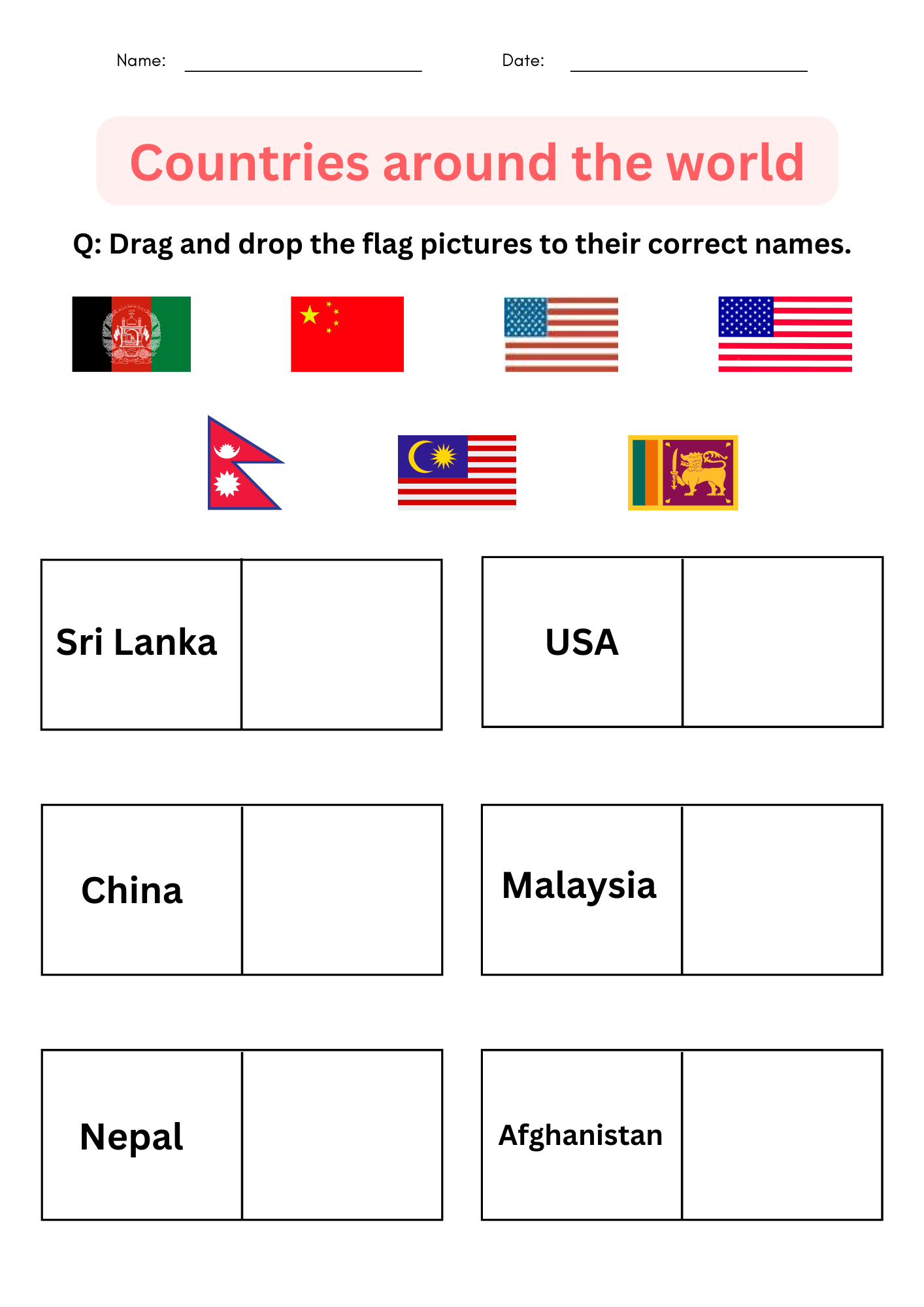 Printable Countries Around The World Social Studies Reading For Grade 1 2 3 Made By Teachers