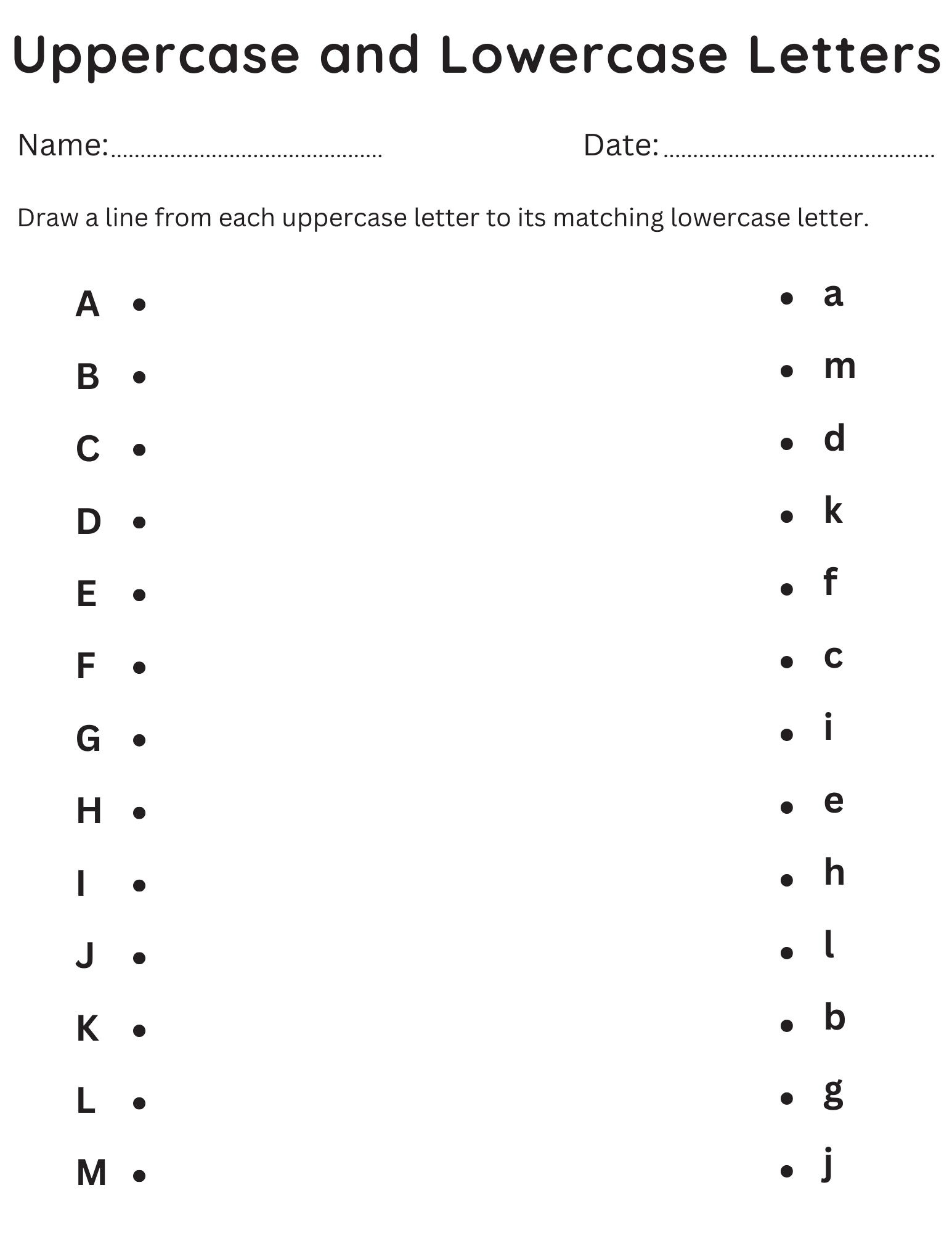 Printable Match Uppercase And Lowercase Letters Kindergarten Worksheets Made By Teachers FREE Match The Same ABC Letters Alphabet Matching Worksheets For Pre K