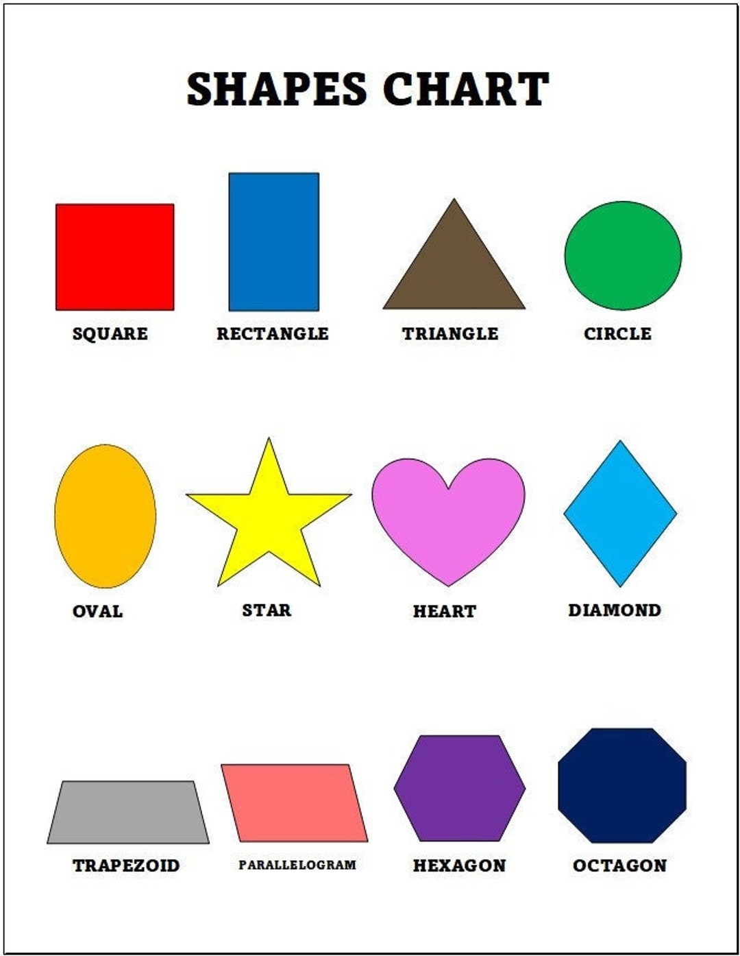 Printable Shapes Chart Home School Learning PDF File Etsy Free Printable 2d Shapes For Kids PDF For Preschool Child