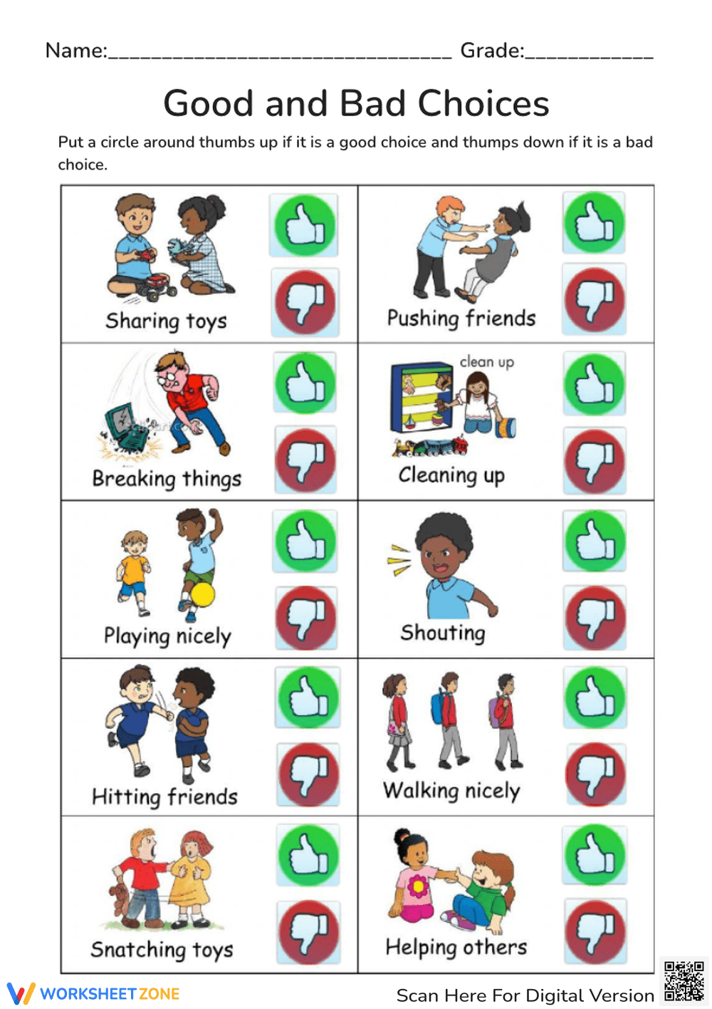Printable Social Skills Worksheets