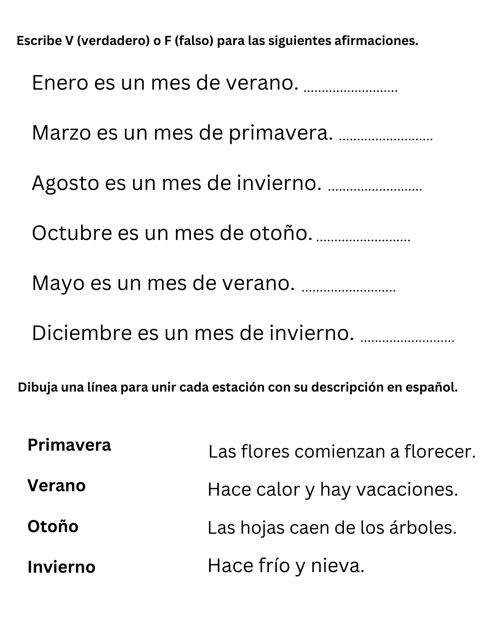 Printable Spanish Months And Seasons Worksheet Meses Y Estaciones Del A O Made By Teachers Printable Spanish Months And Seasons Worksheet Meses Y Estaciones Del A O Made By Teachers