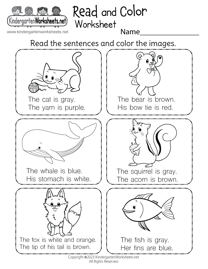 Read And Color Worksheet Free Printable Digital PDF Kindergarten Reading Comprehension Worksheets Superstar Worksheets