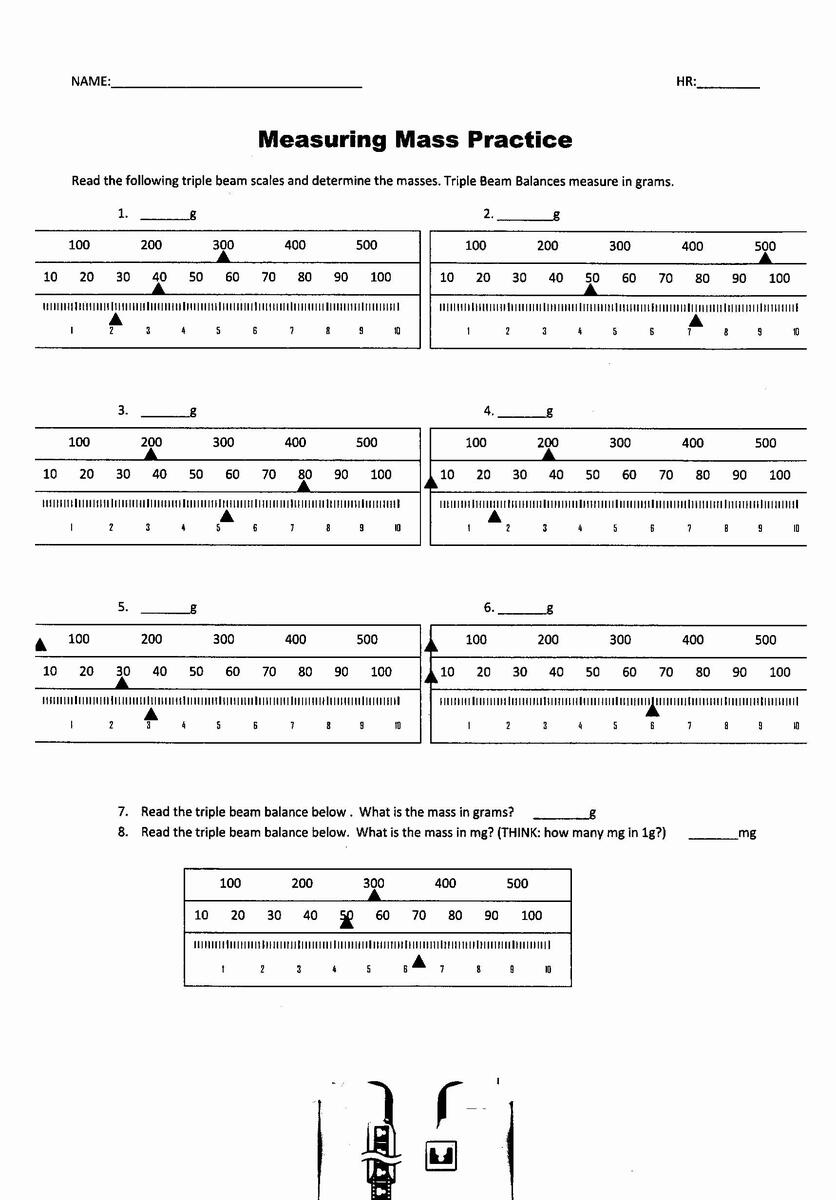 Reading Triple Beam Balance Worksheet Practice And Mastery Reading Triple Beam Balance Worksheet Practice And Mastery