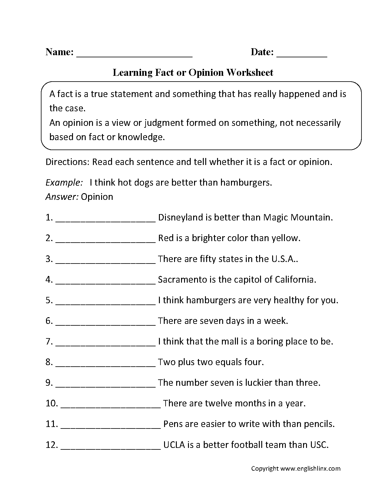 Reading Worksheets Fact And Opinion Worksheets Reading Worksheets Fact And Opinion Worksheets