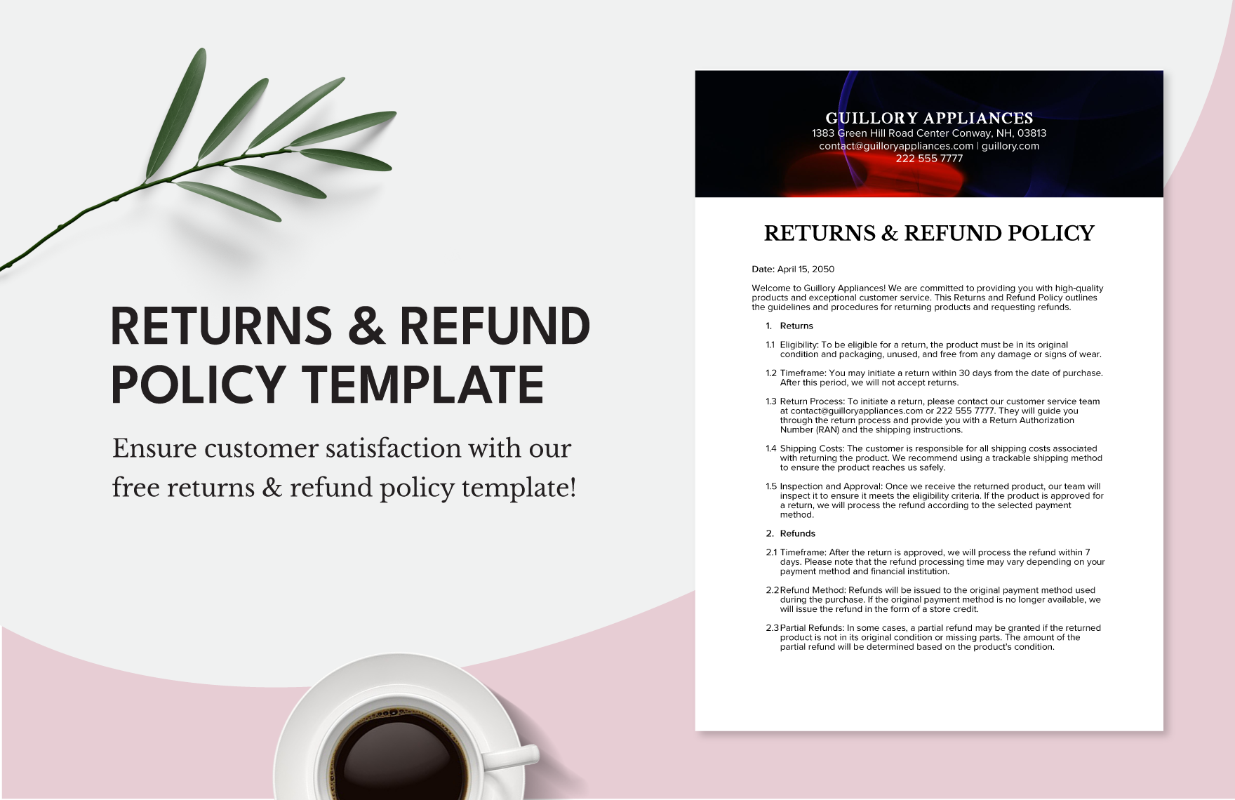 Returns Refund Policy Template In Word PDF Google Docs Download Template Returns Refund Policy Template In Word PDF Google Docs Download Template