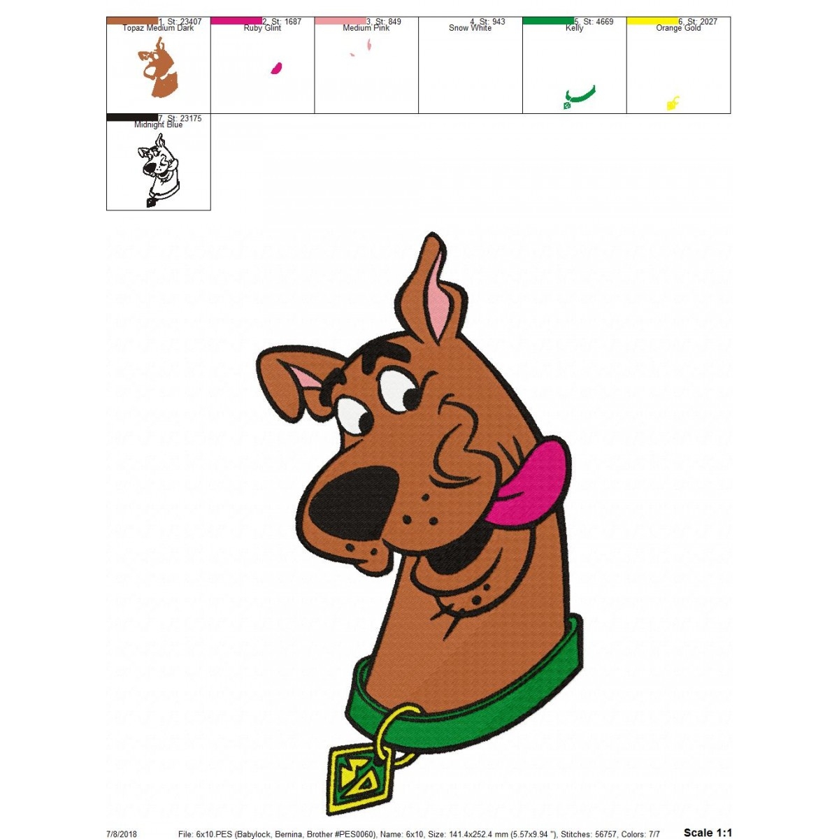 Scooby Doo Embroidery Design Scooby Doo Embroidery Design