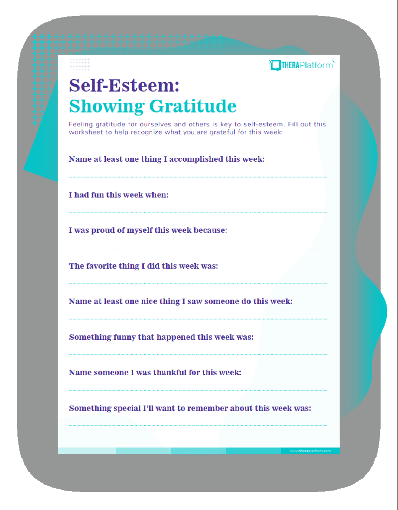 Self Esteem Worksheets TheraPlatform Resources 13 Self Esteem Worksheets For Students