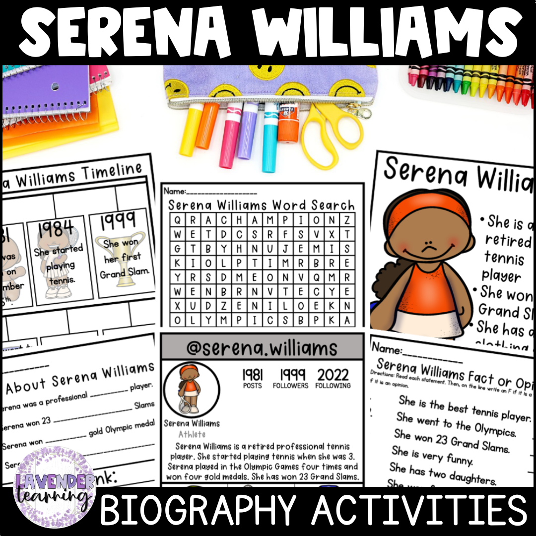 Serena Williams Biography Activities Flip Book Report Black History Month Made By Teachers Serena Williams Biography Activities Flip Book Report Black History Month Made By Teachers