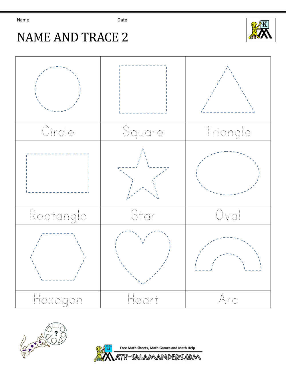 Shape Tracing Worksheets Kindergarten Free Printable Shape Tracing Worksheets ABCmouse