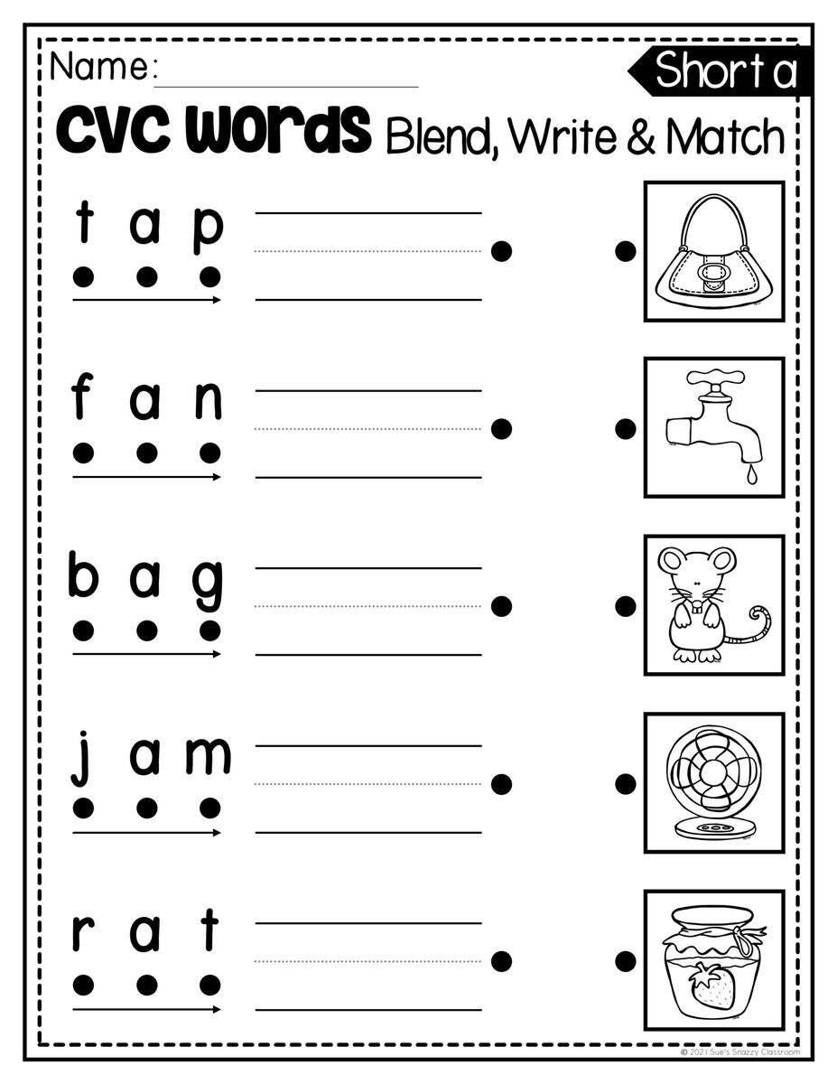 Short Vowel CVC Word Practice Worksheets Printable Activities Made By Teachers Free CVC Worksheet Kindergarten Downloadable Worksheets