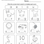 Short Vowel Sounds Worksheet Free Printable Digital PDF