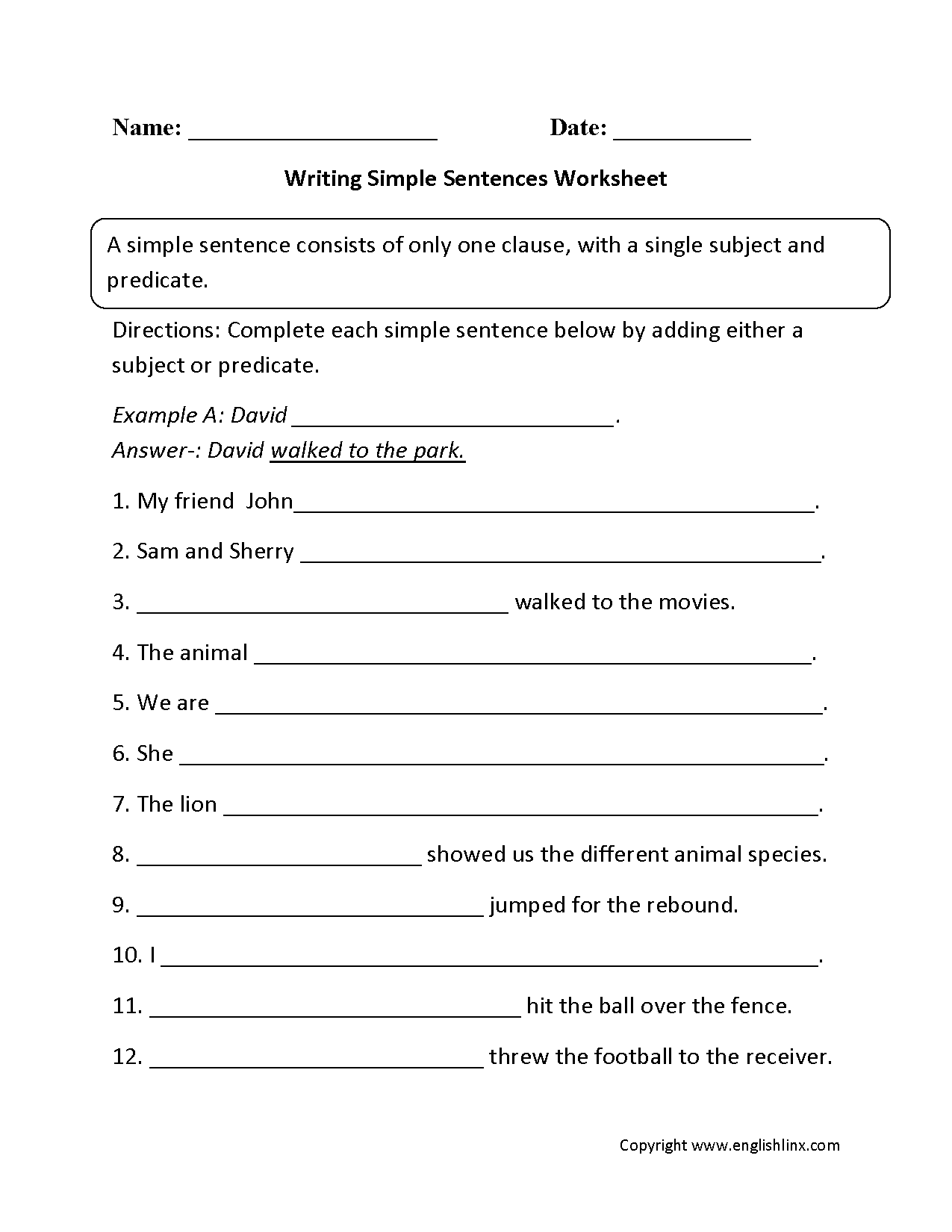 Simple Sentences Worksheets Writing Simple Sentences Worksheet Simple Sentences Worksheets Writing Simple Sentences Worksheet