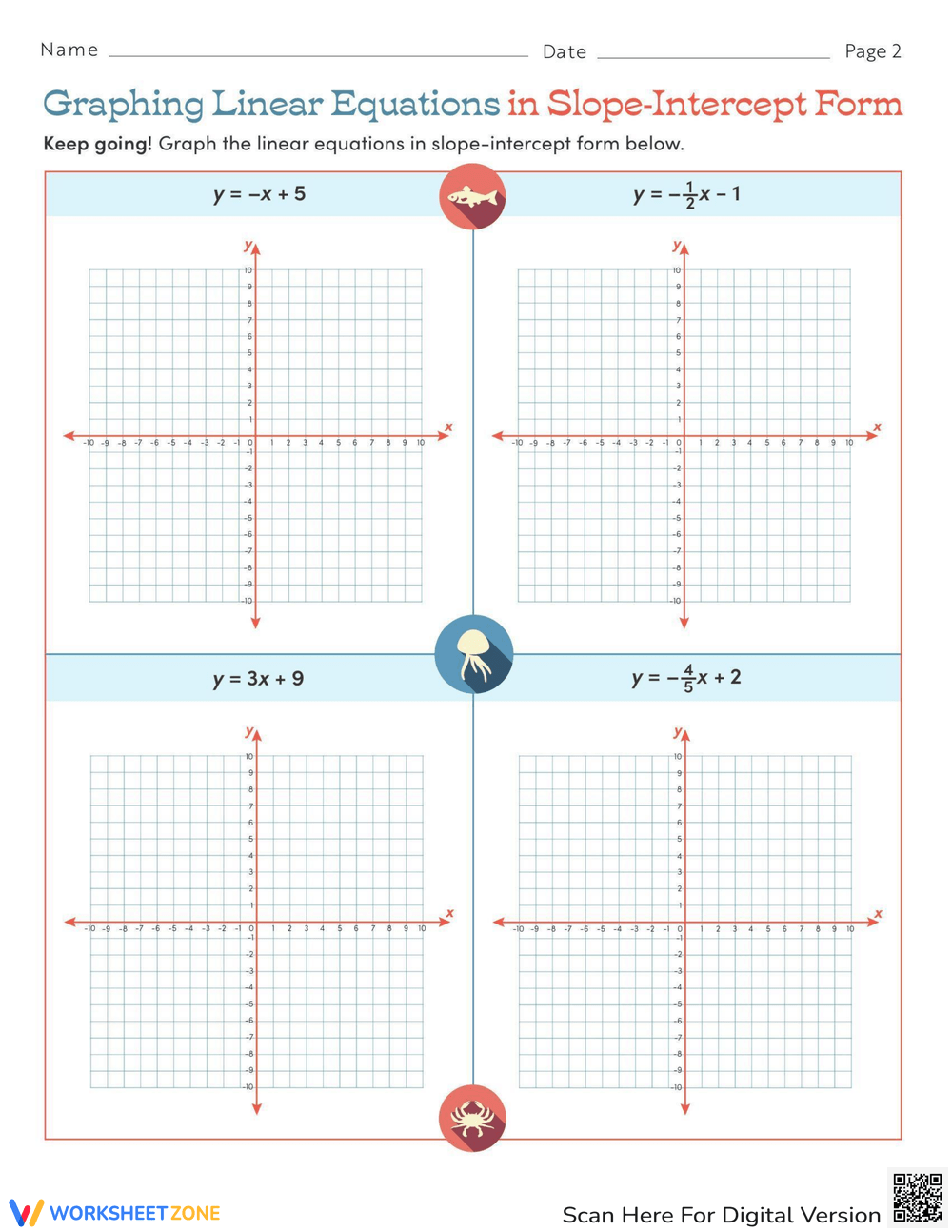 Slope Intercept Form Worksheets Slope Intercept Form Worksheets