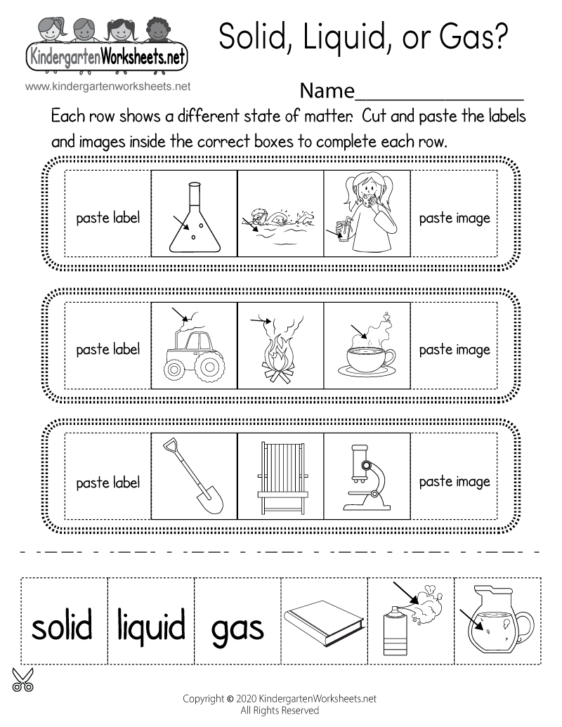 Solid Liquid Or Gas Worksheet Free Printable Digital PDF Science Sorting Worksheets Kindergarten Grade One Hot Or Cold Light Or Heavy States Of Matter Solid Liquid Gas Etsy
