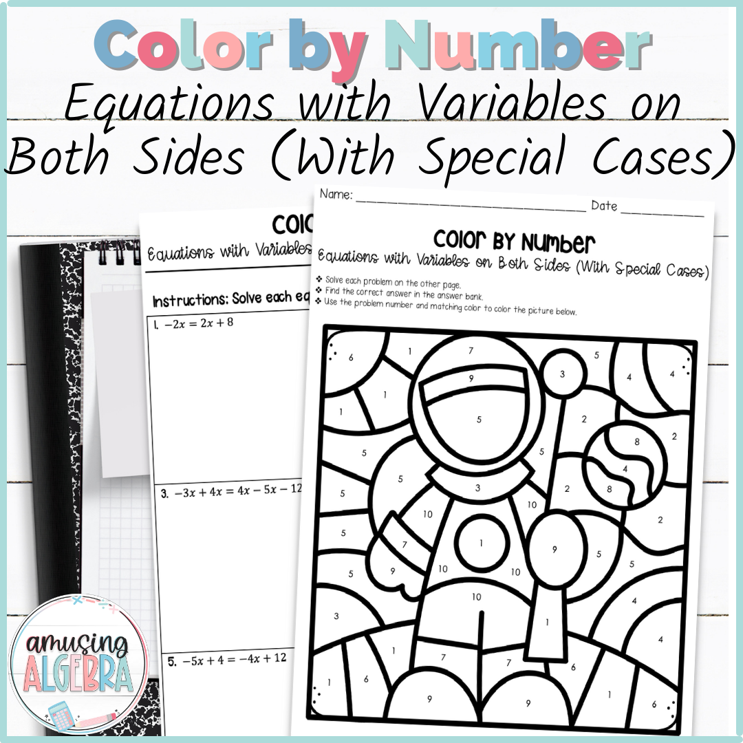 Solving Equations With Variables On Both Sides Coloring Activity Made By Teachers Solving Equations With Variables On Both Sides Coloring Activity Made By Teachers