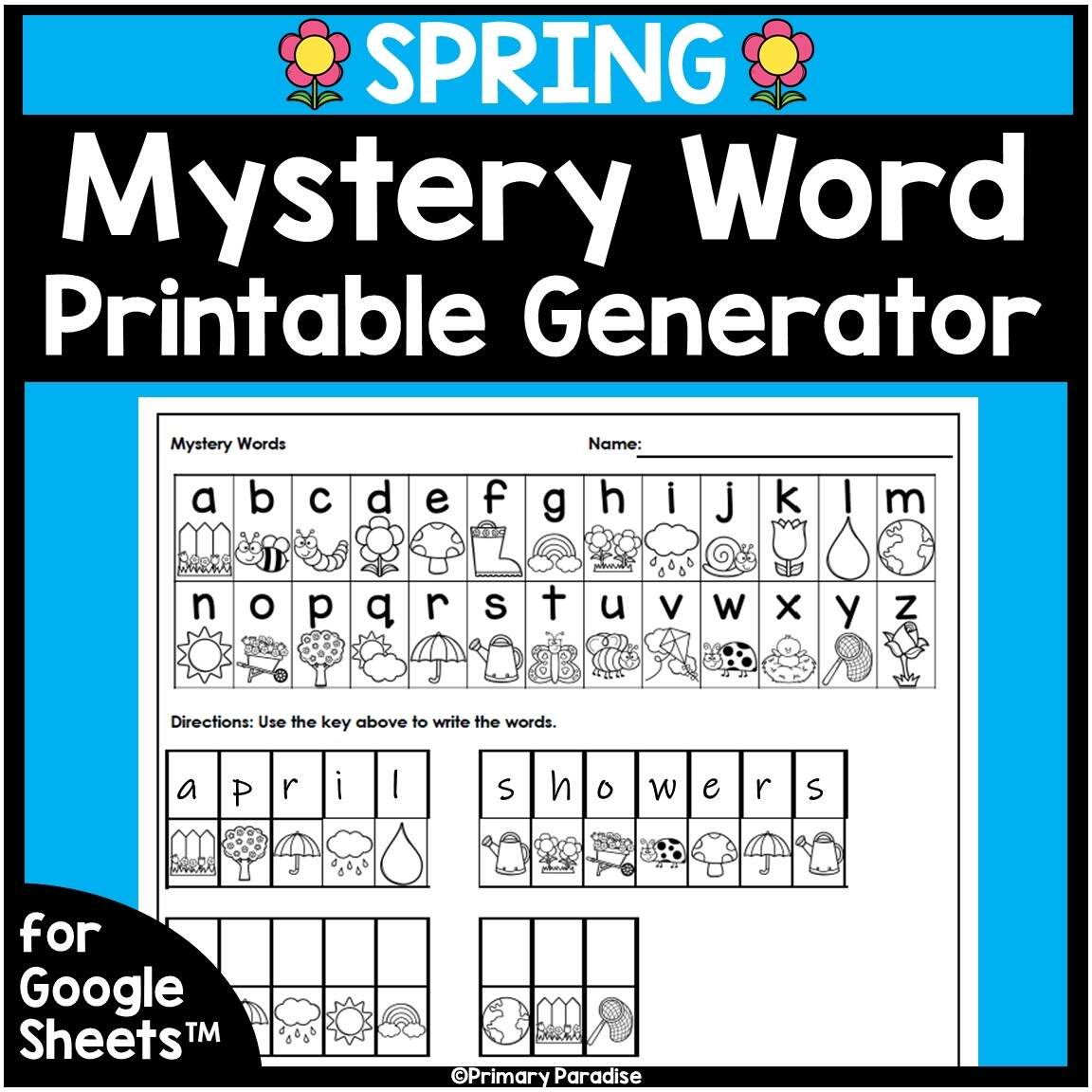 Spring Mystery Word Practice Editable Free Printable Word Searches For Kids