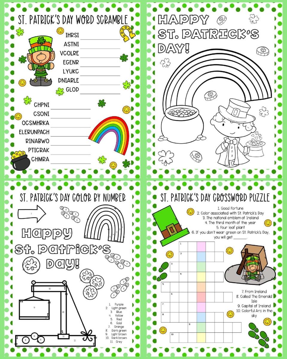 St Patrick S Day Activity Sheets Crafts By Amanda Free Printables St Patrick S Day Activity Sheets Crafts By Amanda Free Printables