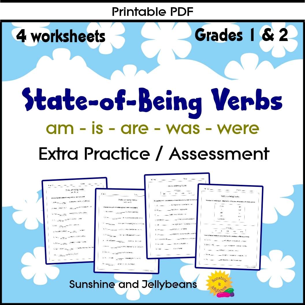 State Of Being Verbs Am Is Are Was Were Grades 1 2 Practice Assessment Made By Teachers