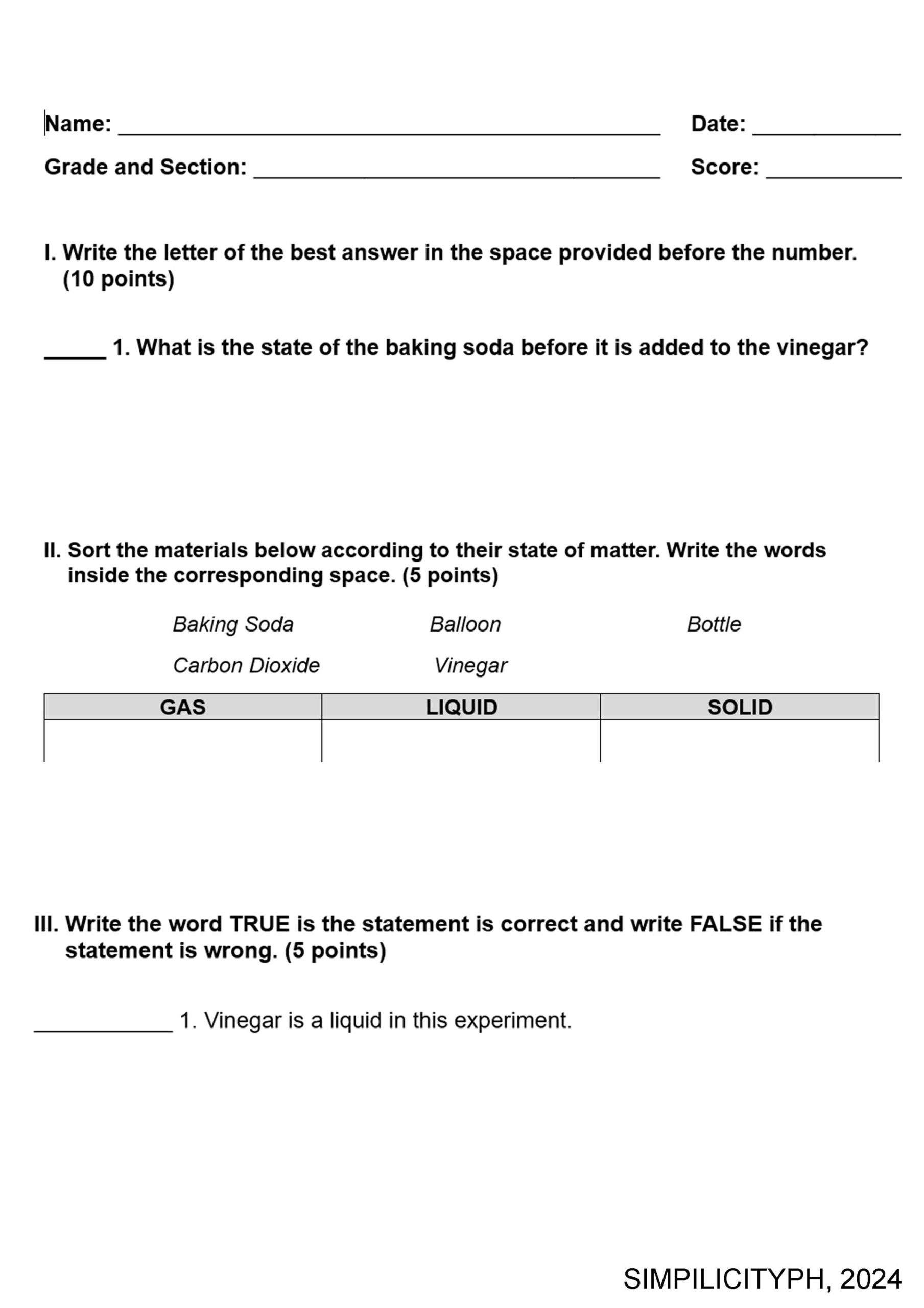 States Of Matter Science Experiment Worksheet Fun Easy Balloon Bottle Baking Soda And Vinegar Activity For Kids Etsy States Of Matter Science Experiment Worksheet Fun Easy Balloon Bottle Baking Soda And Vinegar Activity For Kids Etsy