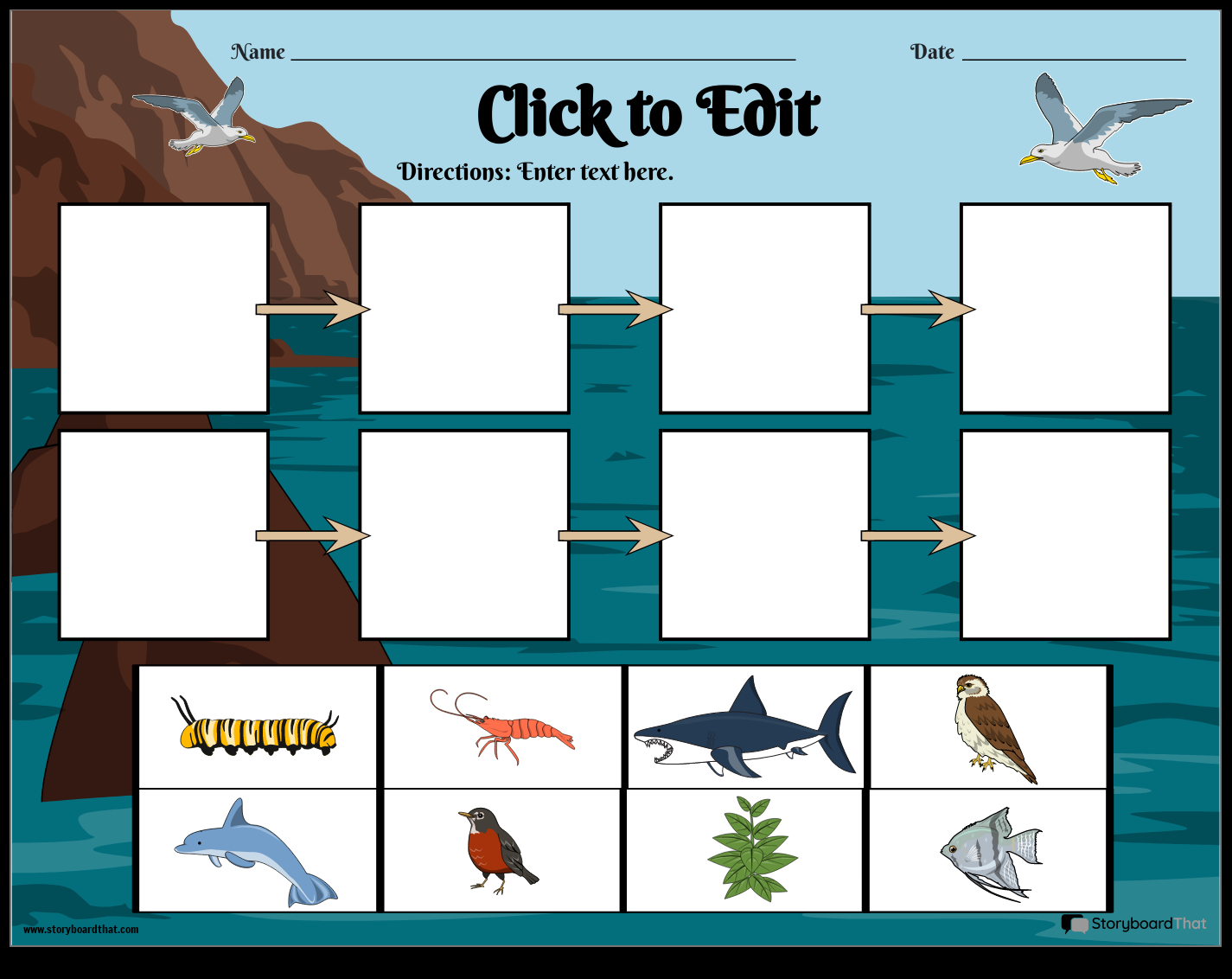 Storyboard That Free Food Chain Worksheet Templates