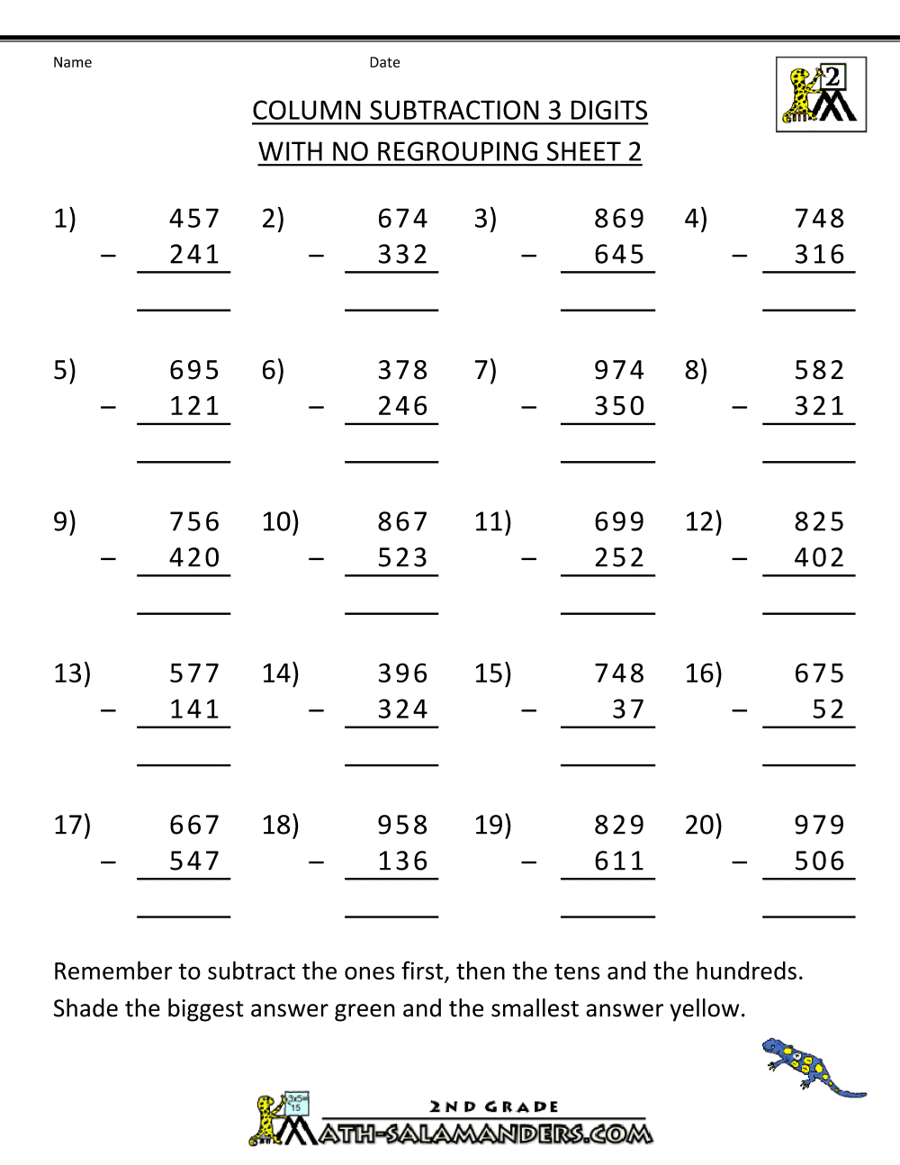 Subtraction With Regrouping Worksheets Subtraction With Regrouping Worksheets