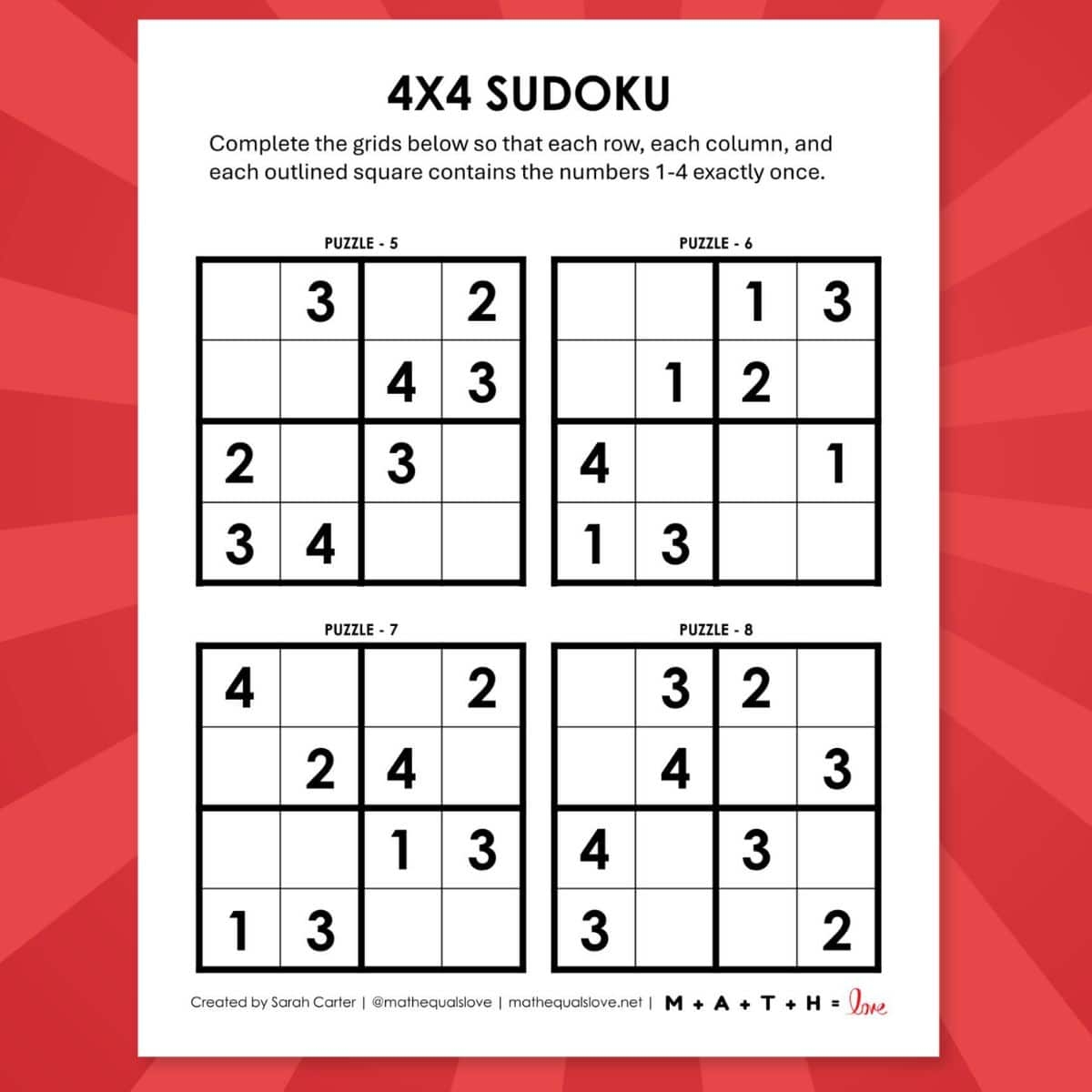 Sudoku Puzzles For Kids Free Printables Superstar Worksheets