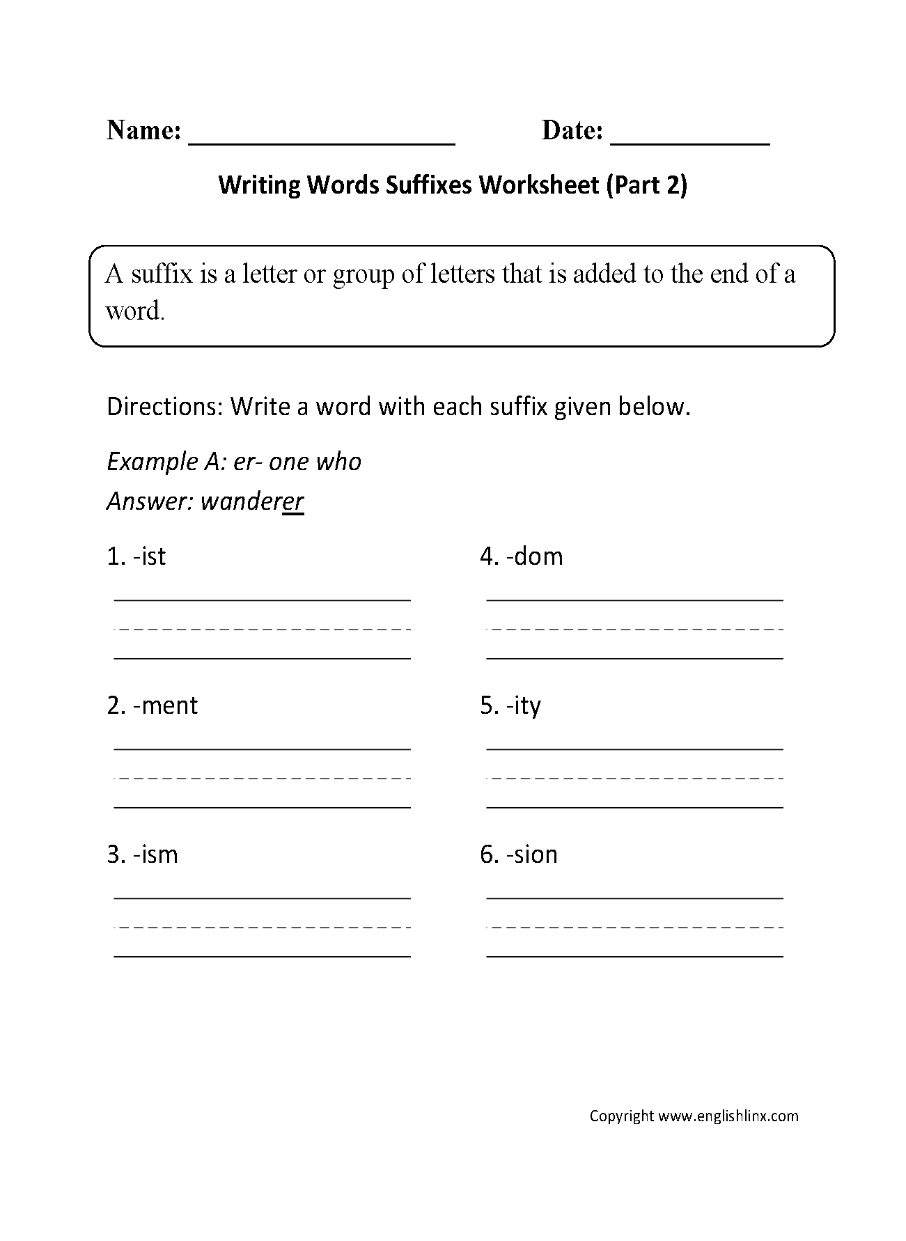 Suffixes Worksheets Printable Word Endings Practice Suffix Worksheets 10 Free PDF Printables Teach Prints