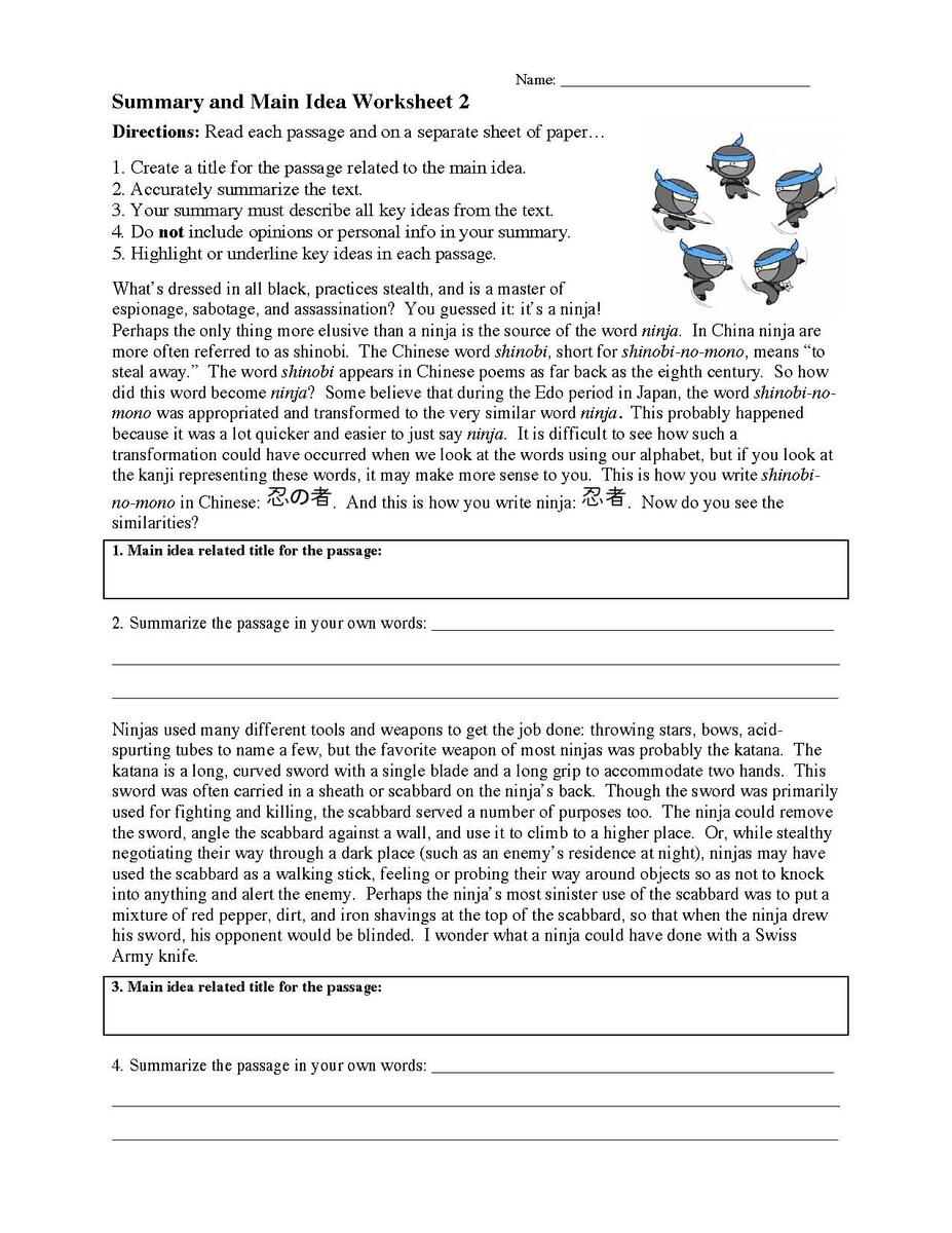 Summarizing Worksheets Activities Reading Comprehension Summarizing Worksheets Activities Reading Comprehension