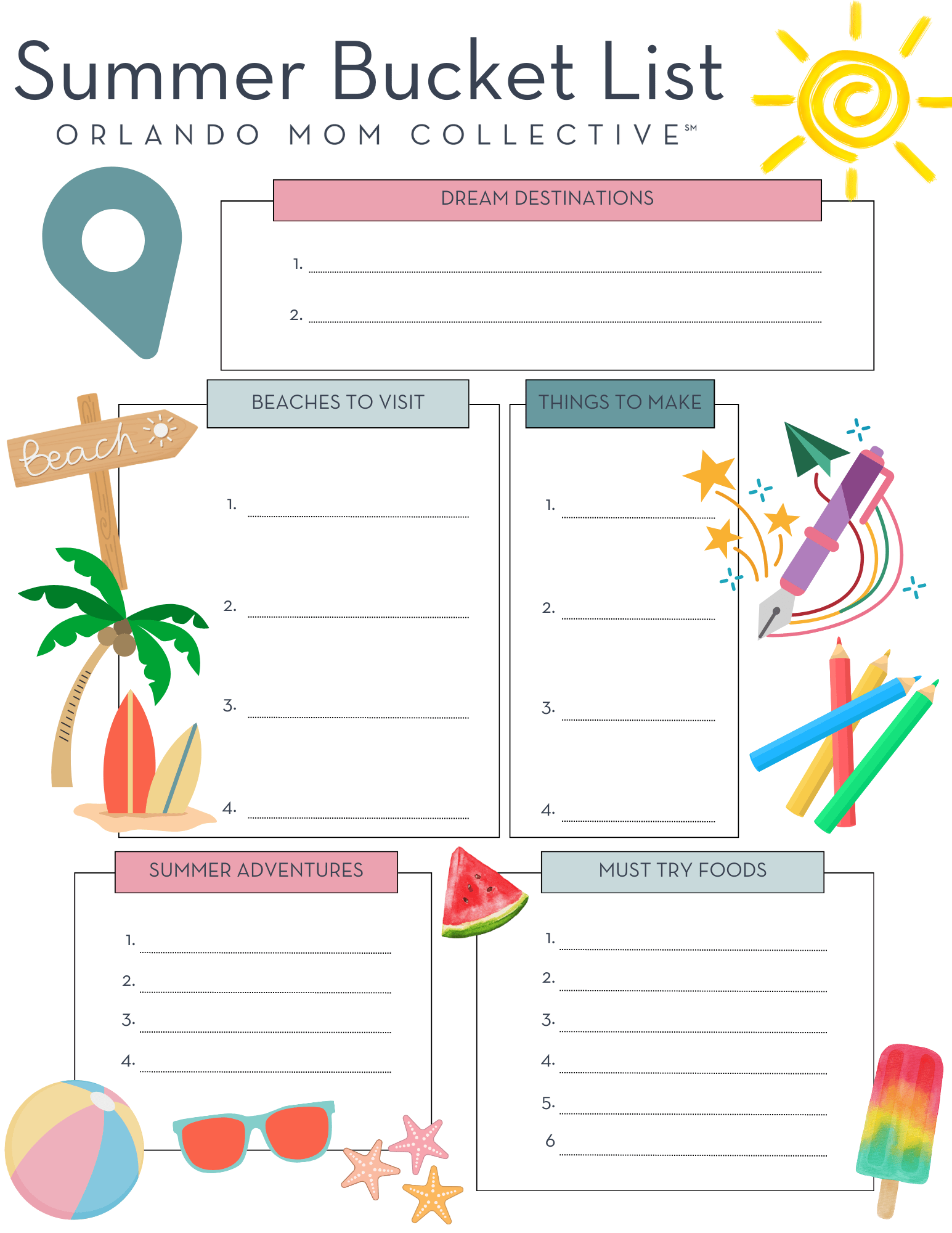 Summer Bucket List Printables Free Printable Summer Bucket List For Kids Draw Your Own Bucket List
