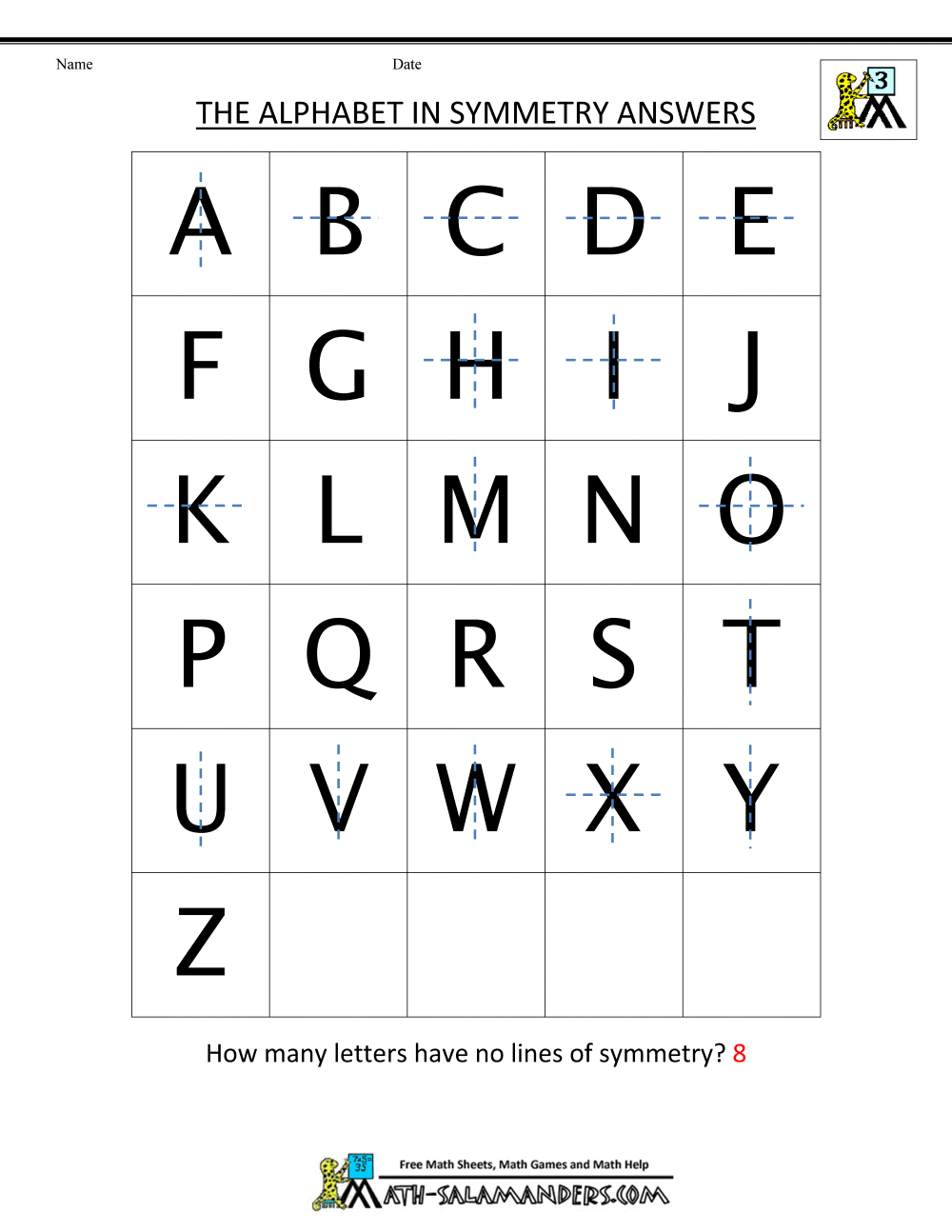 Symmetry Worksheets For Math Practice