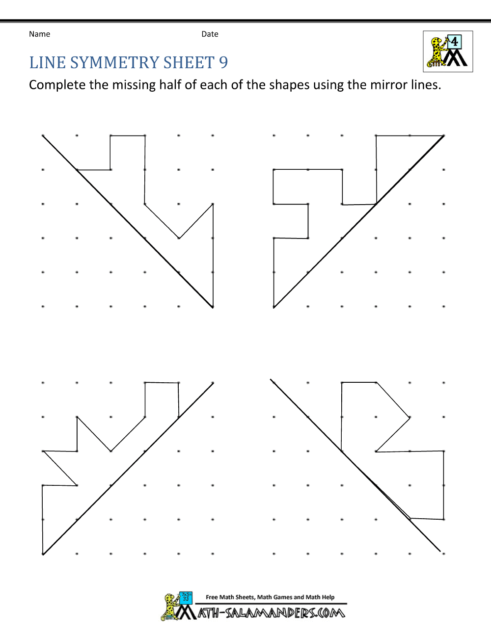 Symmetry Worksheets Symmetry Worksheet