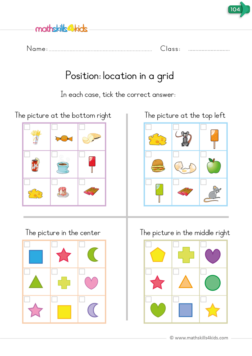 Positional Words FREEBIE The Primary Post Worksheets Library