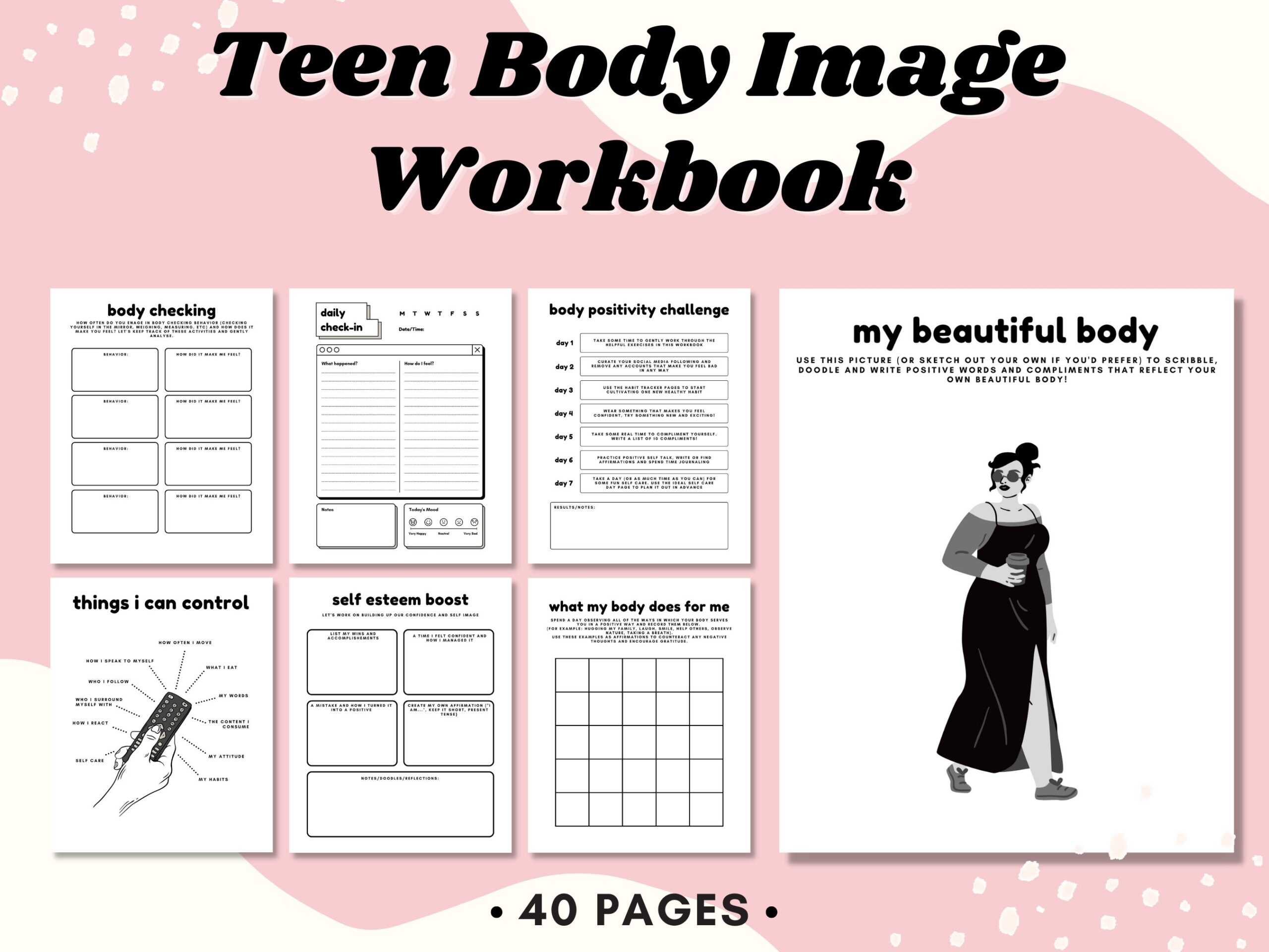 Teen Body Image Workbook Body Positive Worksheets Body Acceptance Self Care For Teens Therapy Worksheet Mental Health Self Love Journal Etsy