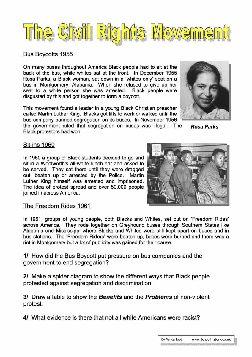 Civil Rights Movement Timeline Activity