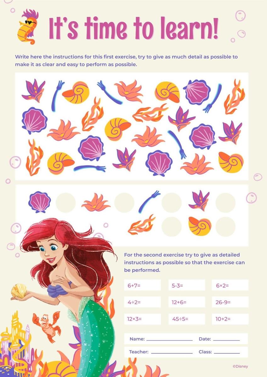The Little Mermaid Free Activity Sheets And Coloring Pages